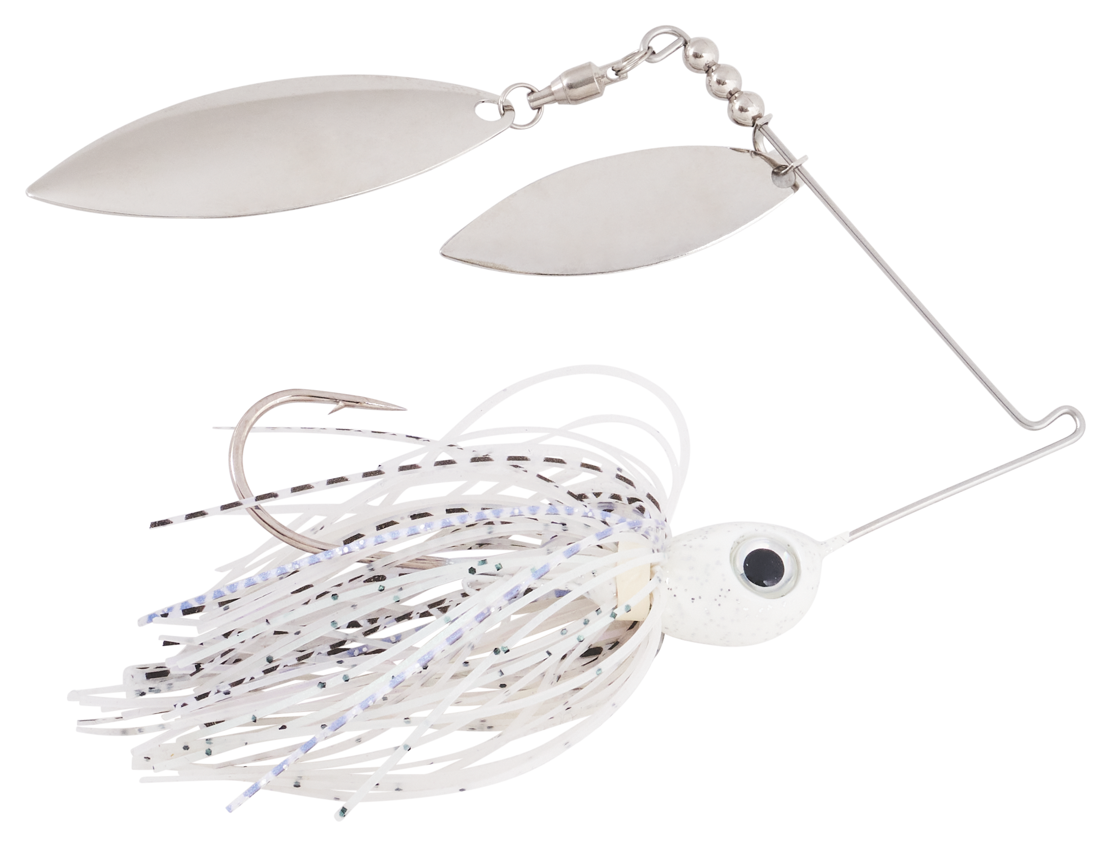 Bass Pro Shops XPS All-American Double-Willow Spinnerbait - White-Nickel - 3/8 oz.