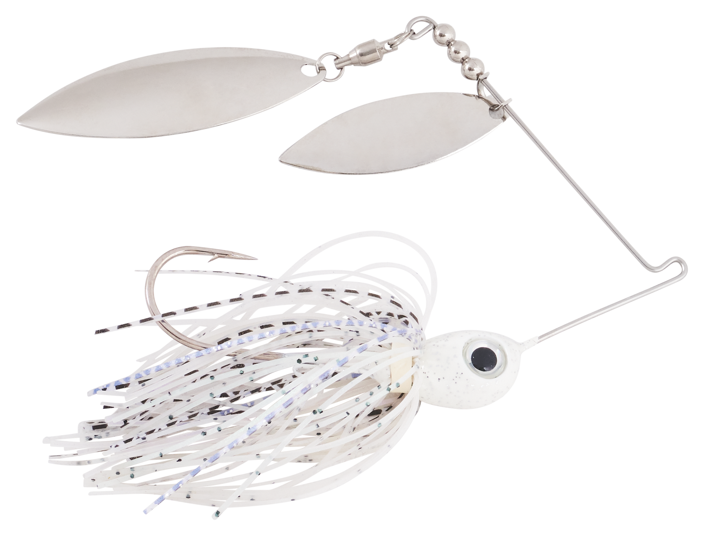 Bass Pro Shops XPS Brawler Blade Double-Willow Spinnerbait - White Shad - 1/2 oz