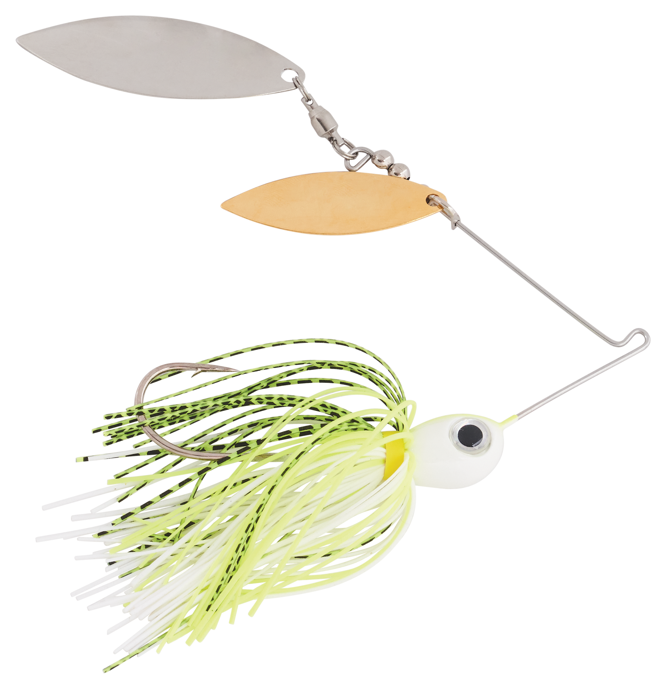Bass Pro Shops XPS Brawler Blade Double-Willow Spinnerbait - White/Chartreuse - 3/4 oz