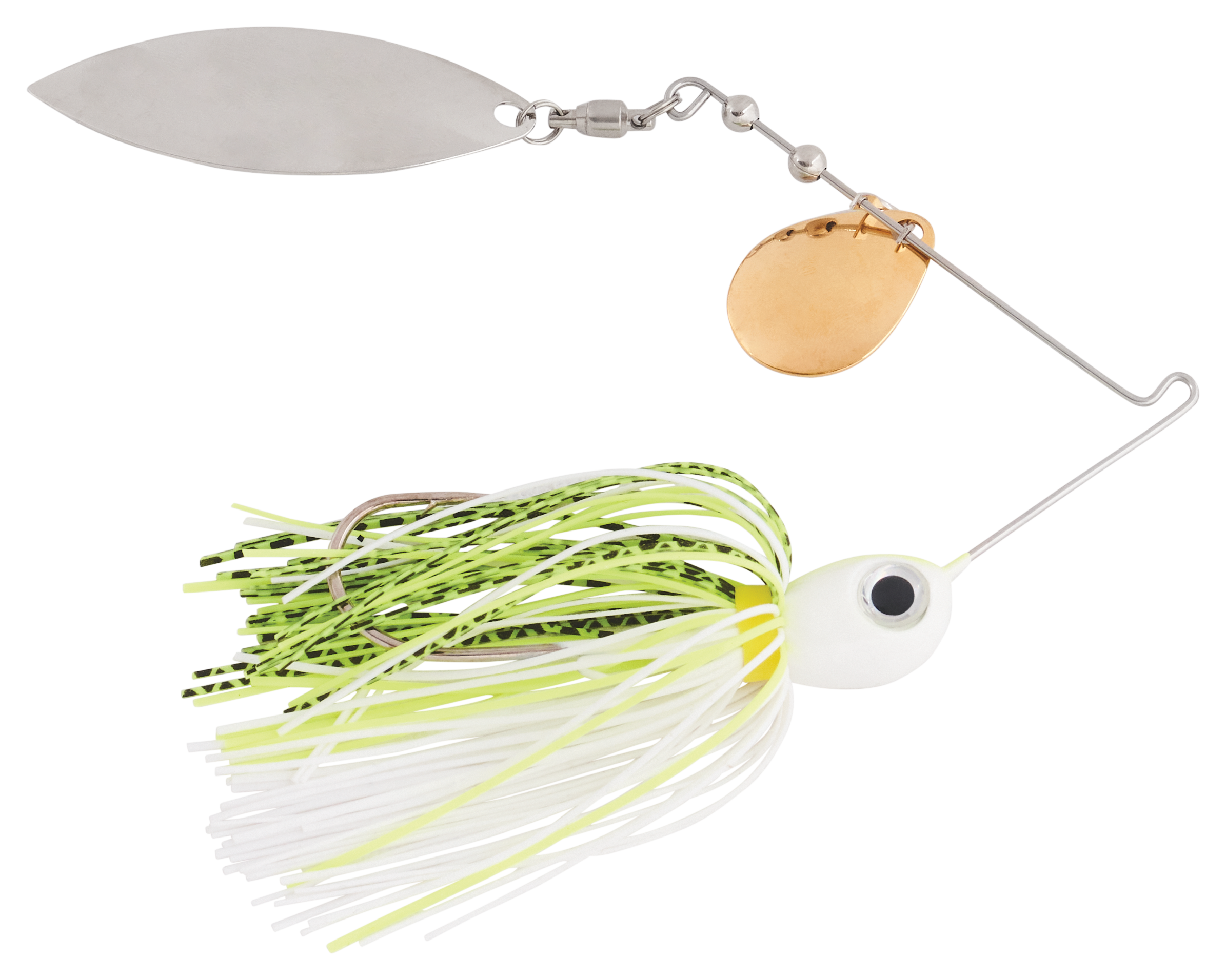 Bass Pro Shops XPS Brawler Blade Tandem Spinnerbait - White/Chartreuse - 3/8 oz