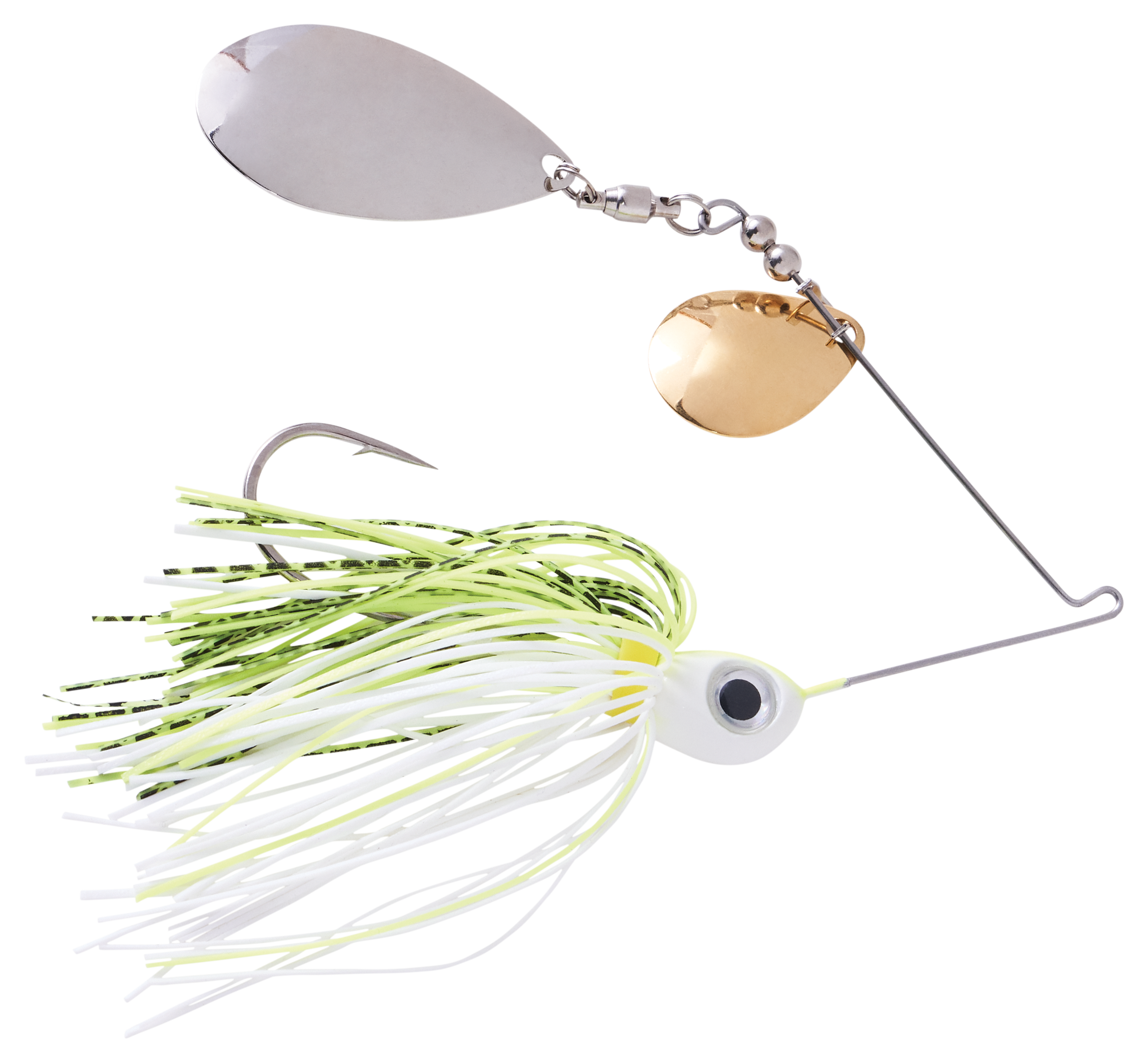 Bass Pro Shops XPS Brawler Blade Colorado/Indiana Spinnerbait - White/Chartreuse - 3/8 oz