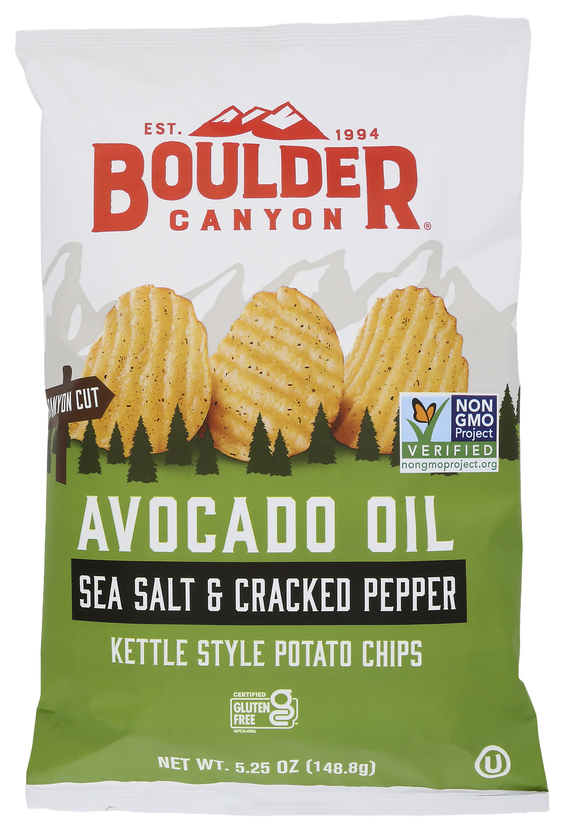 Image of Boulder Canyon Avocado Oil Sea Salt Cracked Pepper Kettle Potato Chips