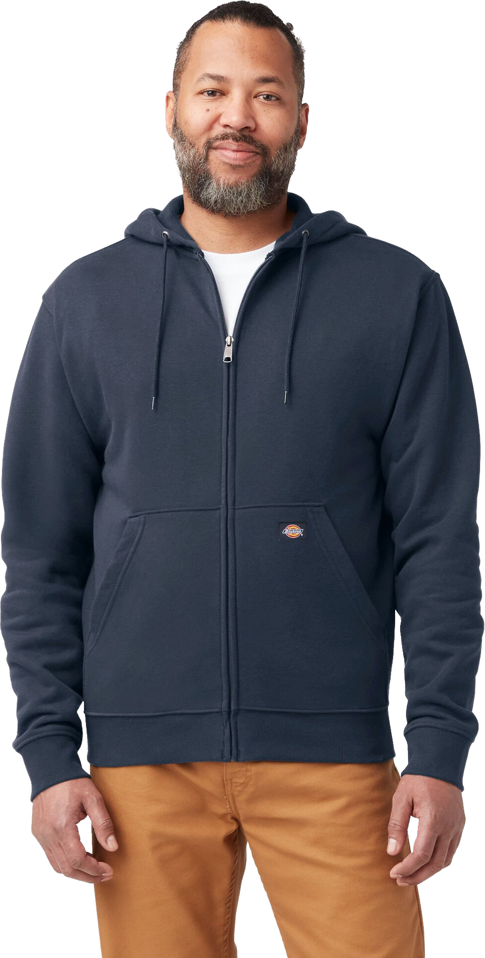 Image of Dickies Midweight Fleece Full-Zip Hoodie for Men - Dark Navy - L