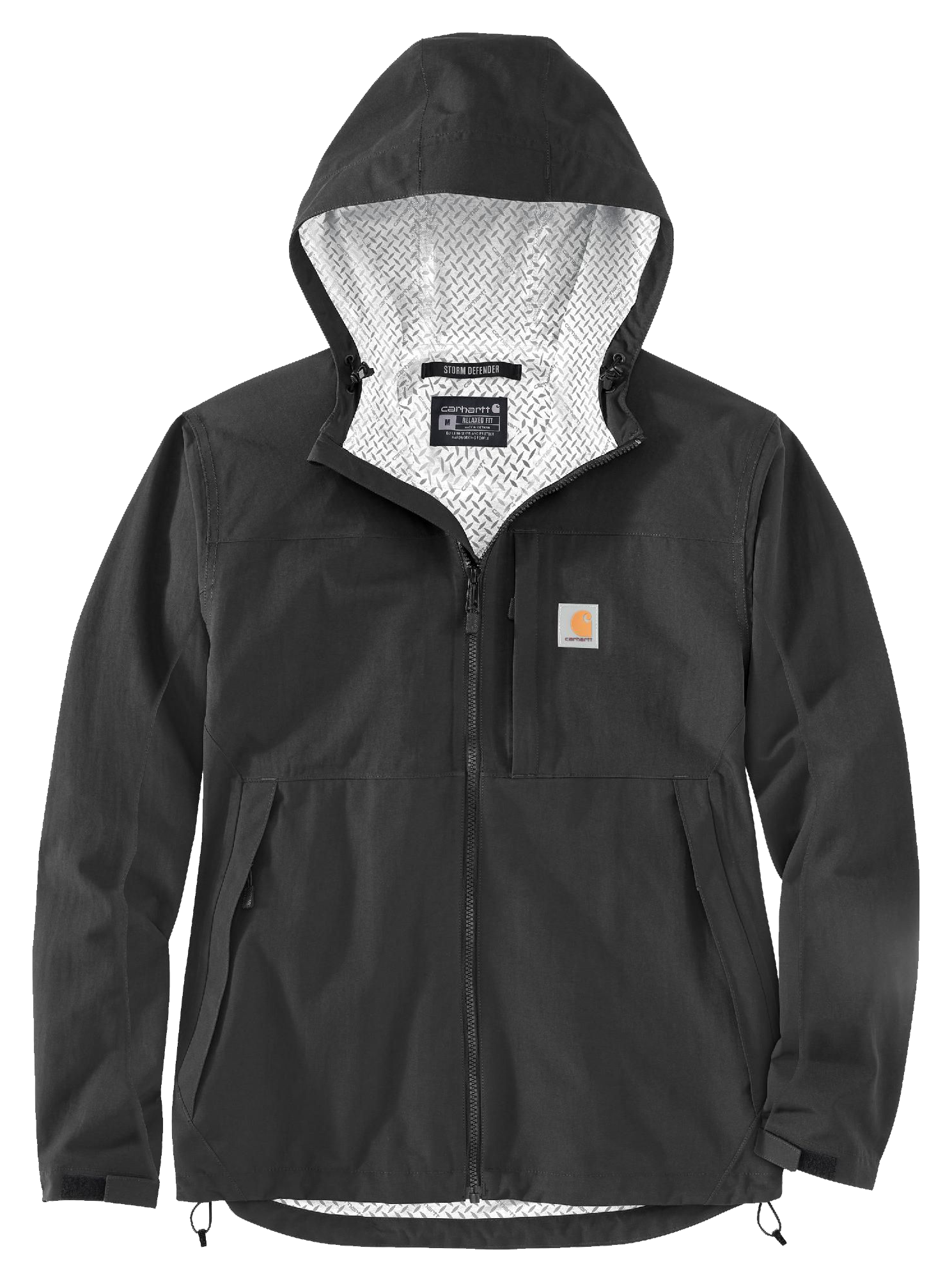 Image of Carhartt Storm Defender Relaxed-Fit Lightweight Packable Waterproof Jacket - Black