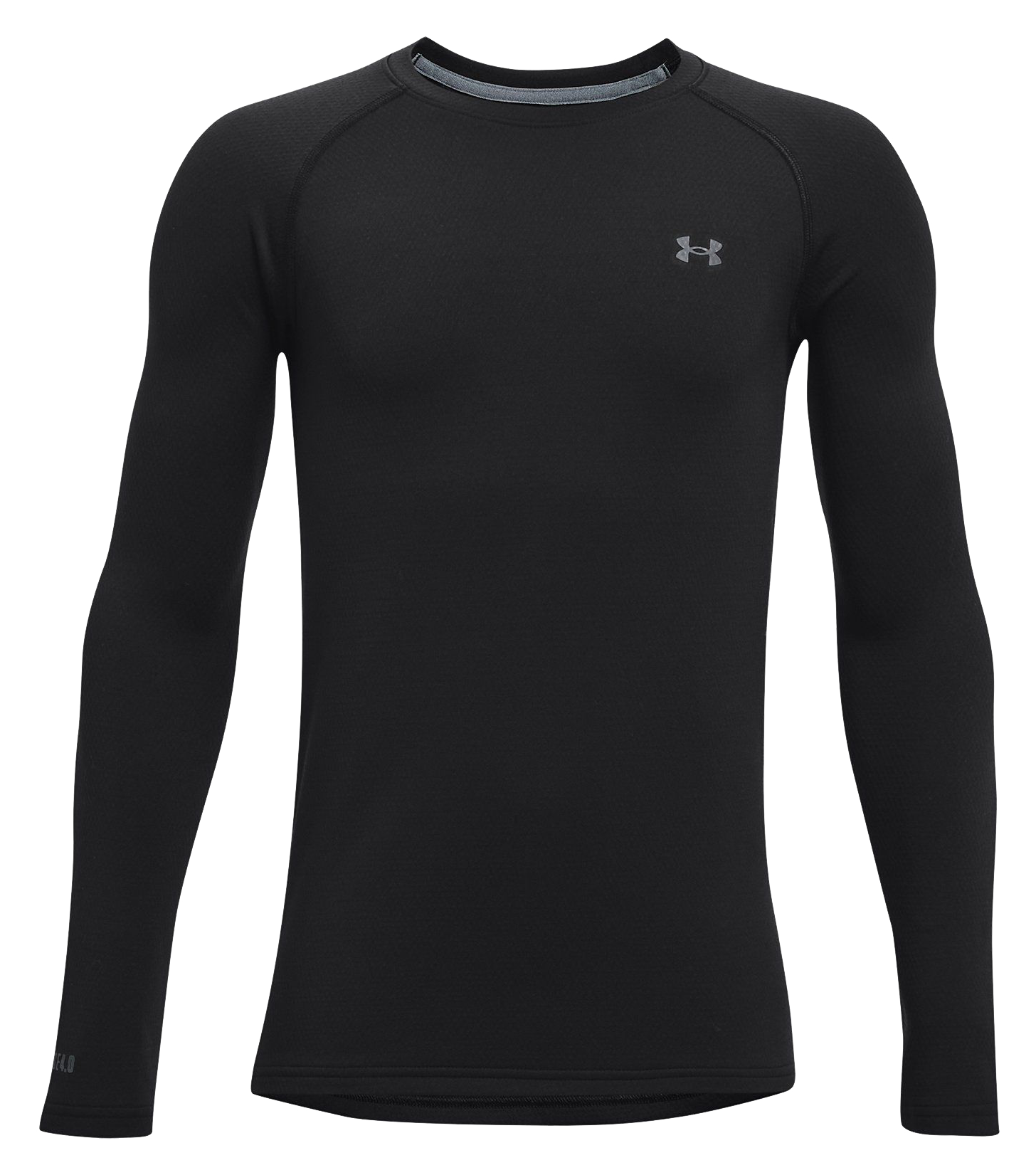 Image of Under Armour Base 4.0 Long-Sleeve Crew Shirt for Kids - Black/Pitch Gray - XS