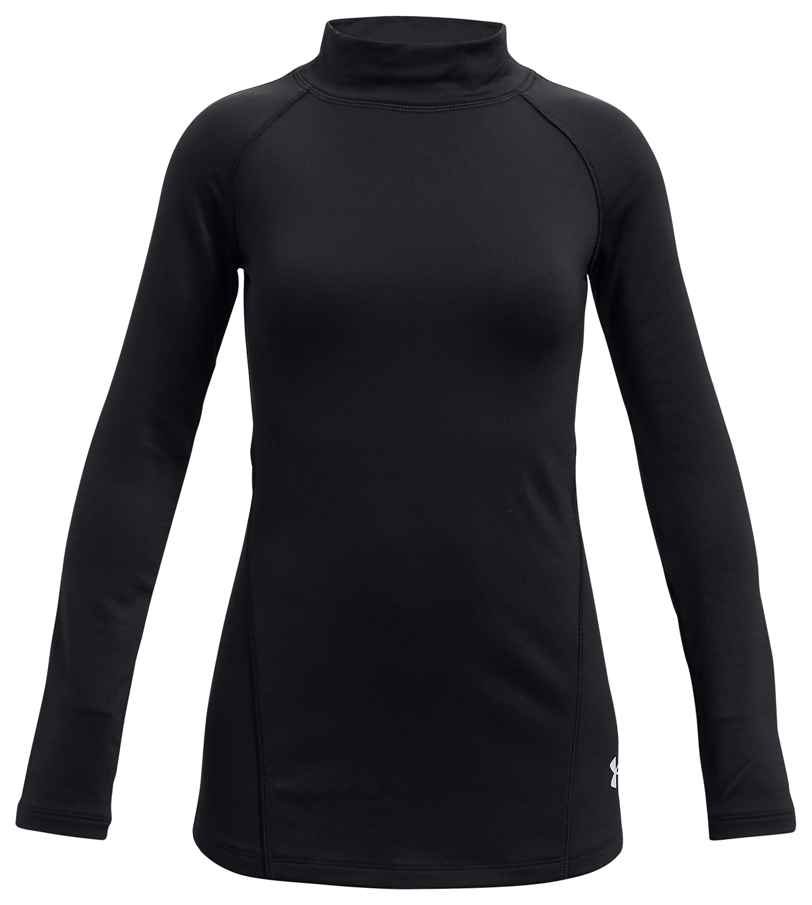 Image of Under Armour ColdGear Mock-Neck Long-Sleeve Shirt for Kids - Black/White - XL
