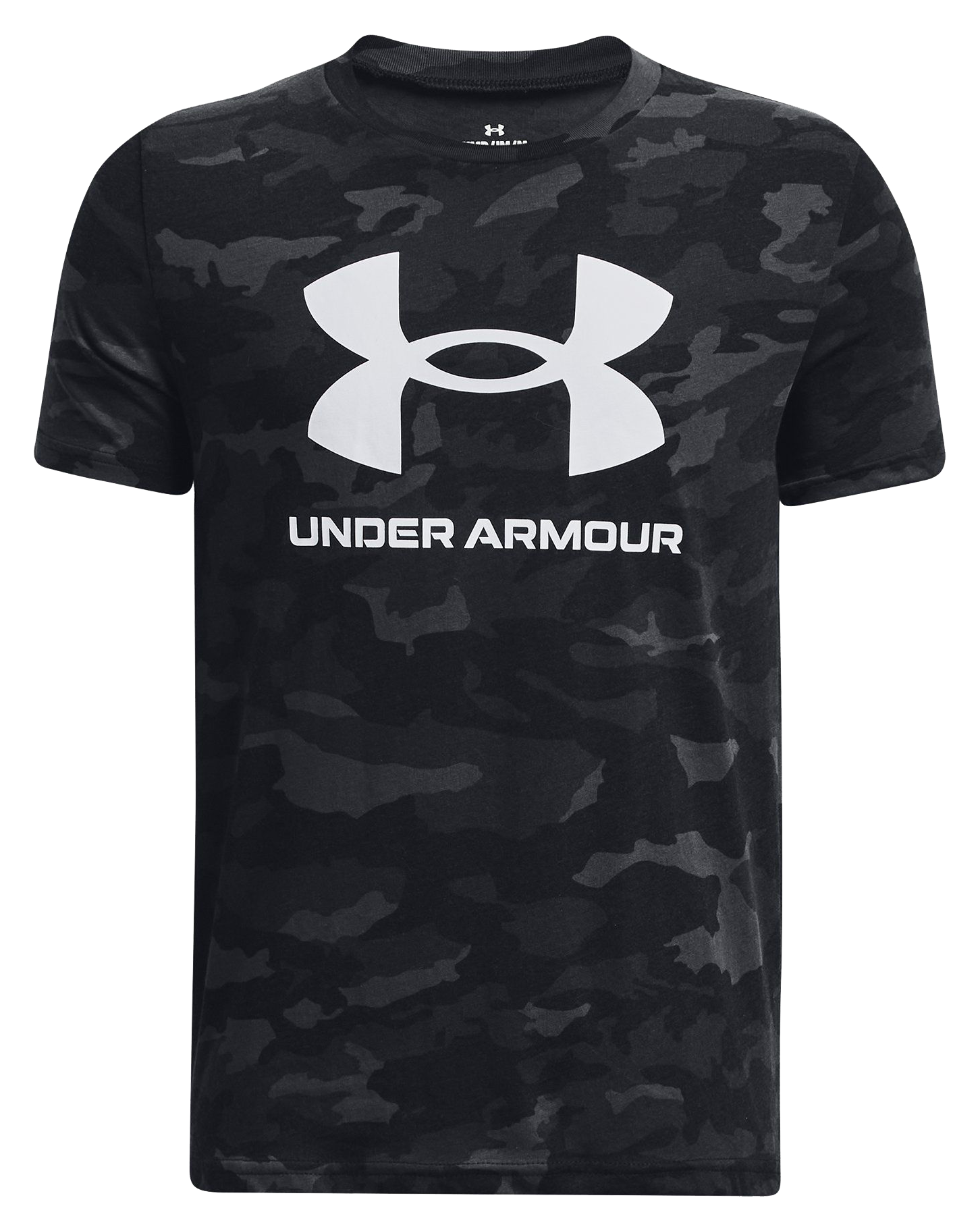 Image of Under Armour Sportstyle Logo Printed Short-Sleeve T-Shirt for Kids - Black/White