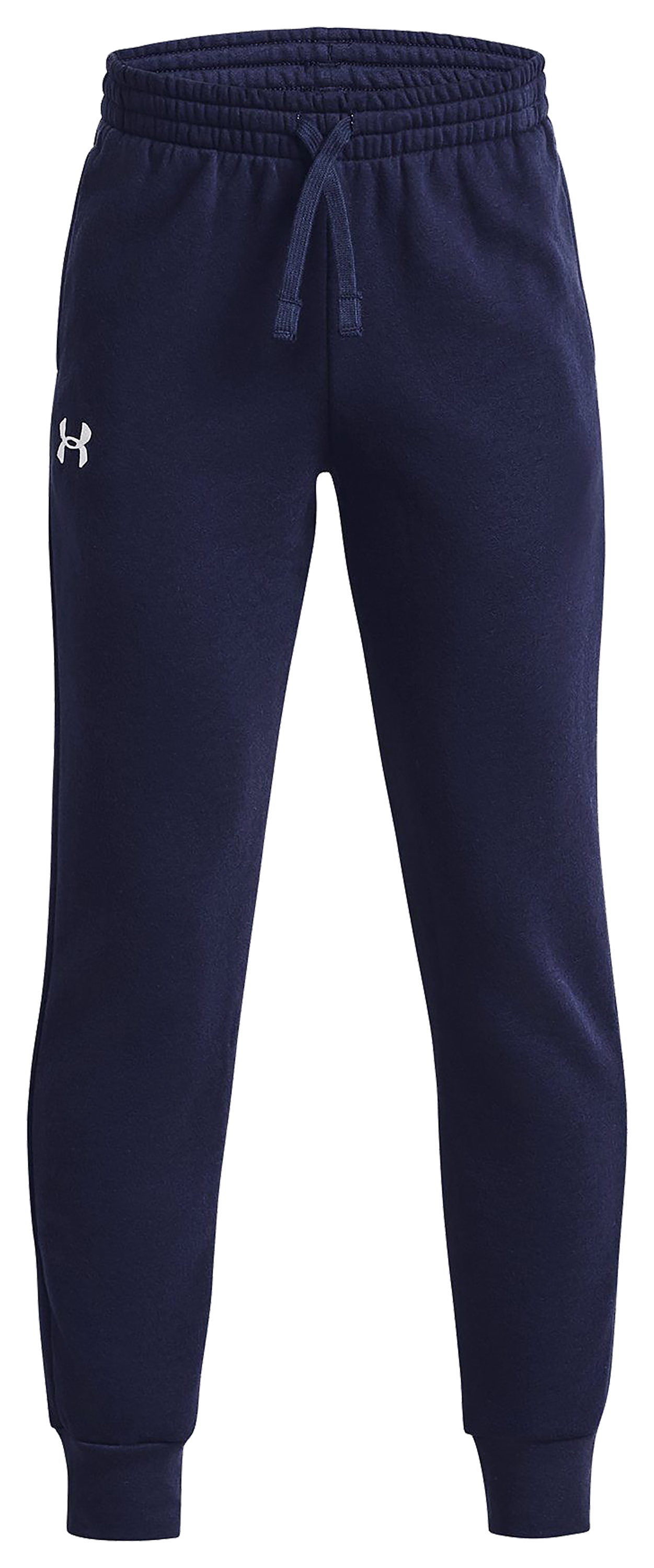 Image of Under Armour Rival Fleece Joggers with Pockets for Boys - Midnight Navy/White - XS