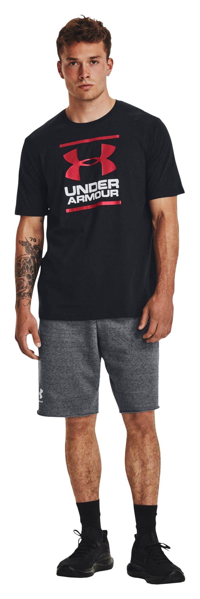 Image of Under Armour GL Foundation Short-Sleeve T-Shirt for Men - Black/White/Red