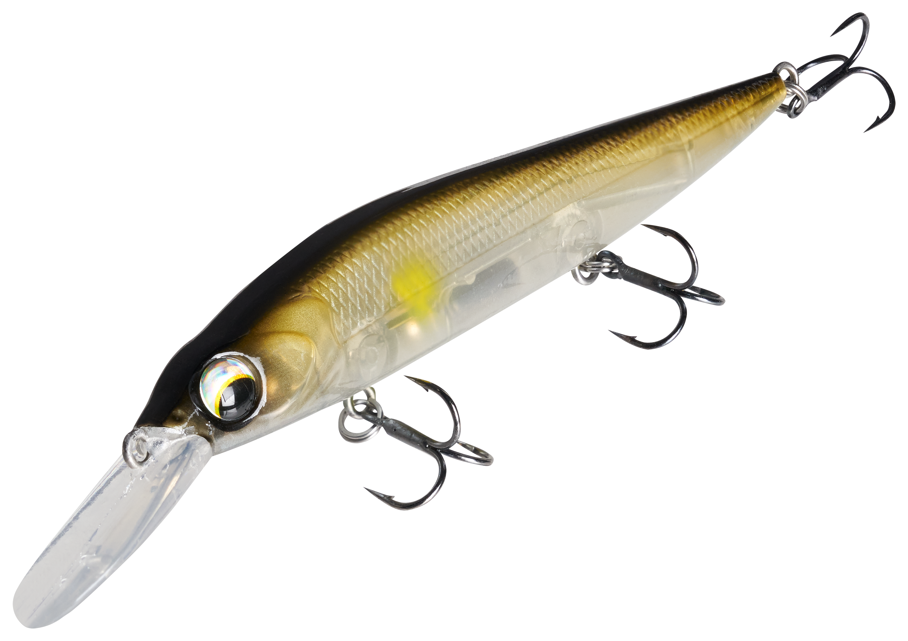 Image of "Bass Pro Shops XPS Staredown Suspending Jerkbait - Clear AYU - 4-3/8"" - Max Diving Depth - 11'"