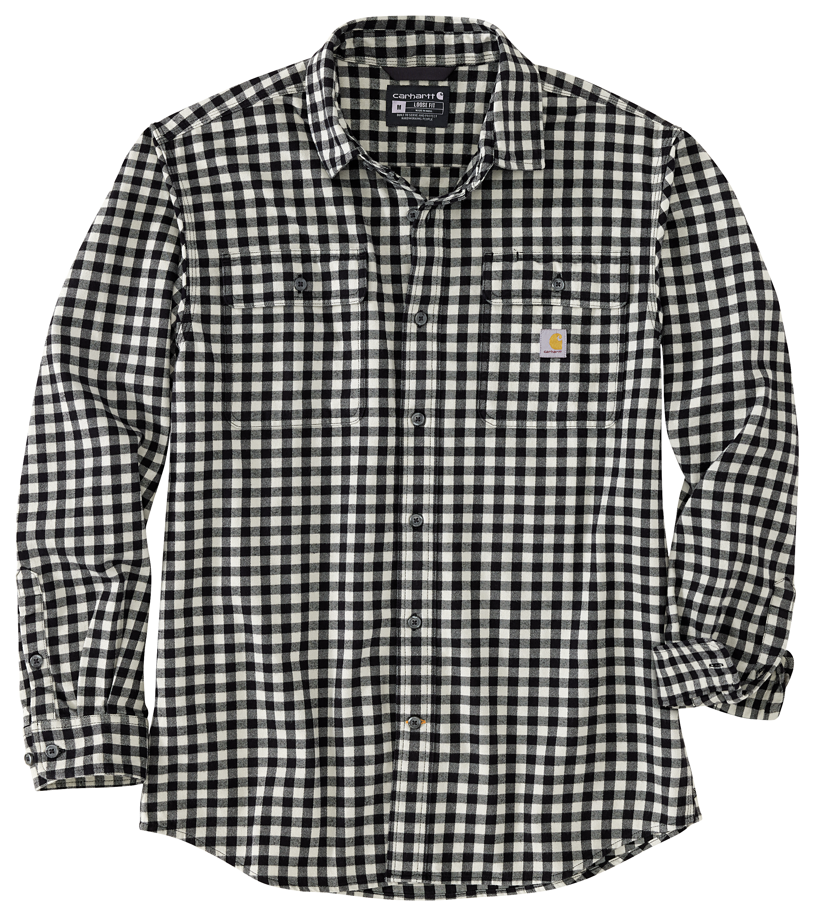 Carhartt Loose-Fit Heavyweight Flannel Plaid Long-Sleeve Button-Down Shirt for Men