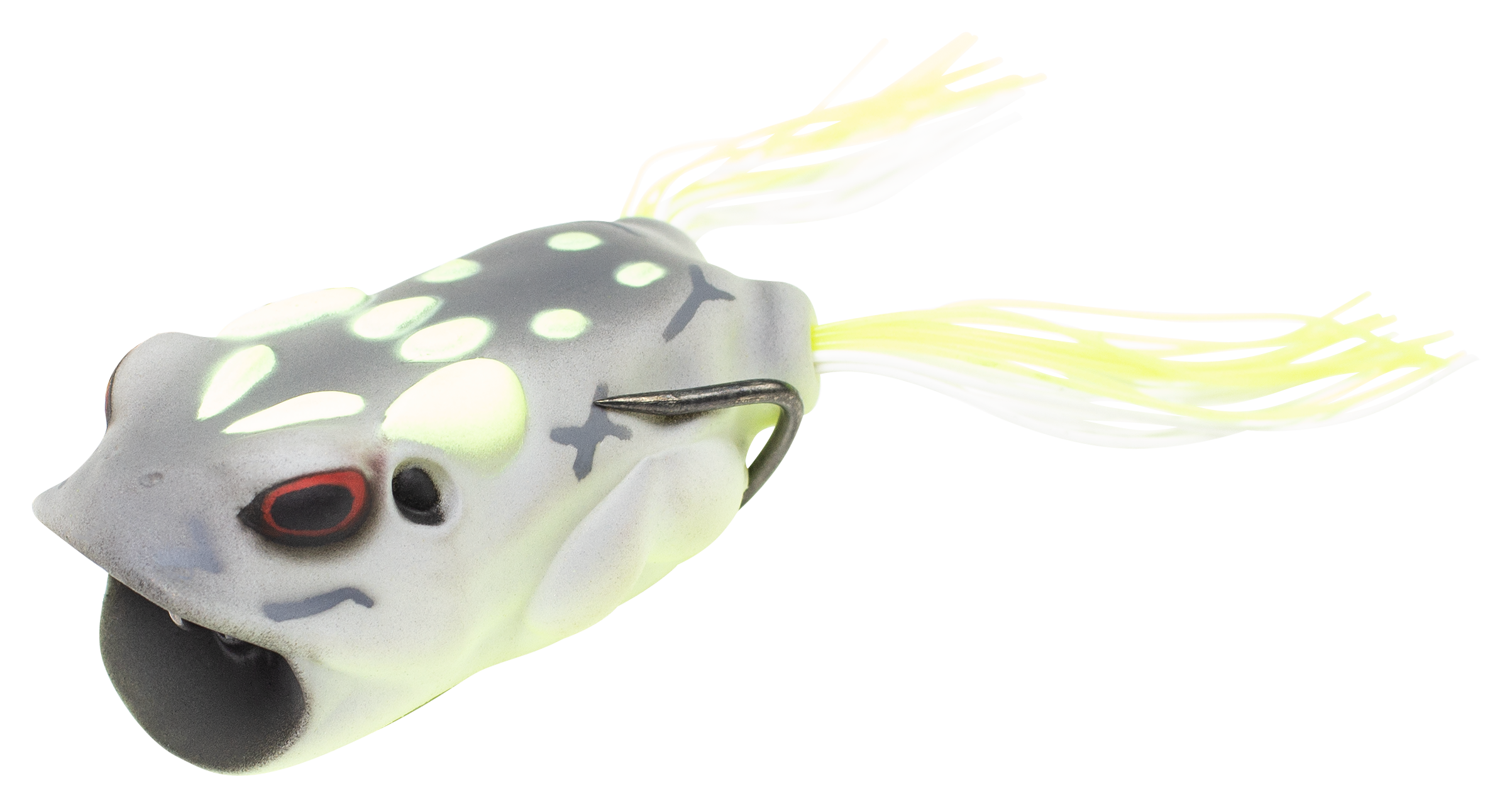 Image of Lunkerhunt Compact Popping Frog - Ghost Glow