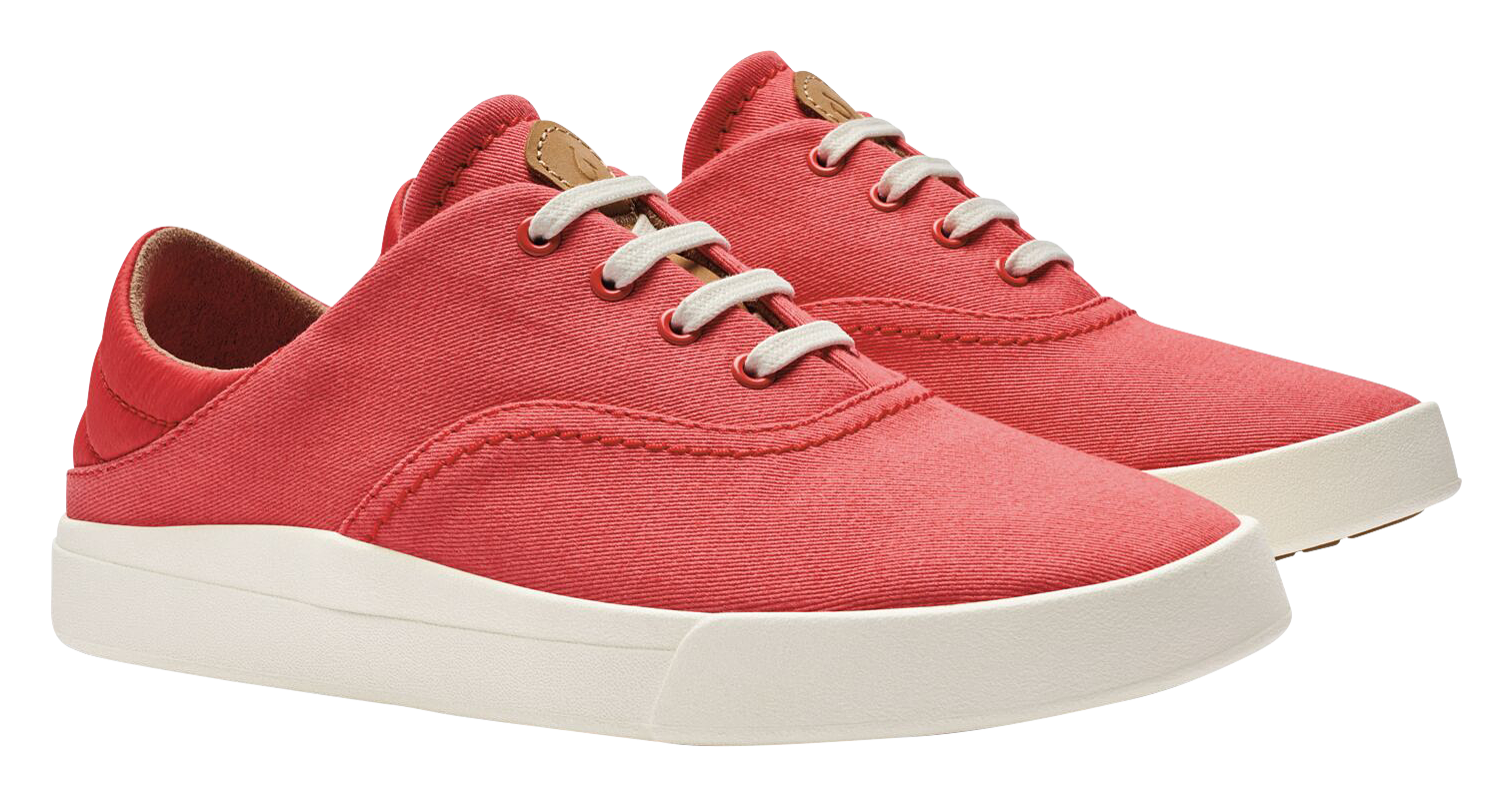Image of OluKai Kohu Lace-Up Canvas Sneakers for Ladies - Lehua Flower