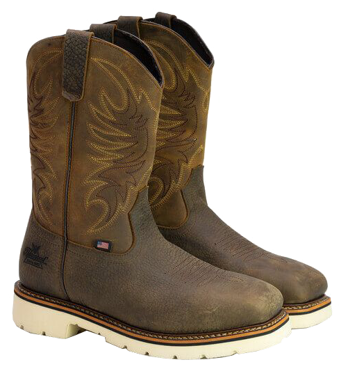 Image of Thorogood American Heritage Square Steel Toe Wellington Work Boots for Men - Crazyhorse - 7.5M