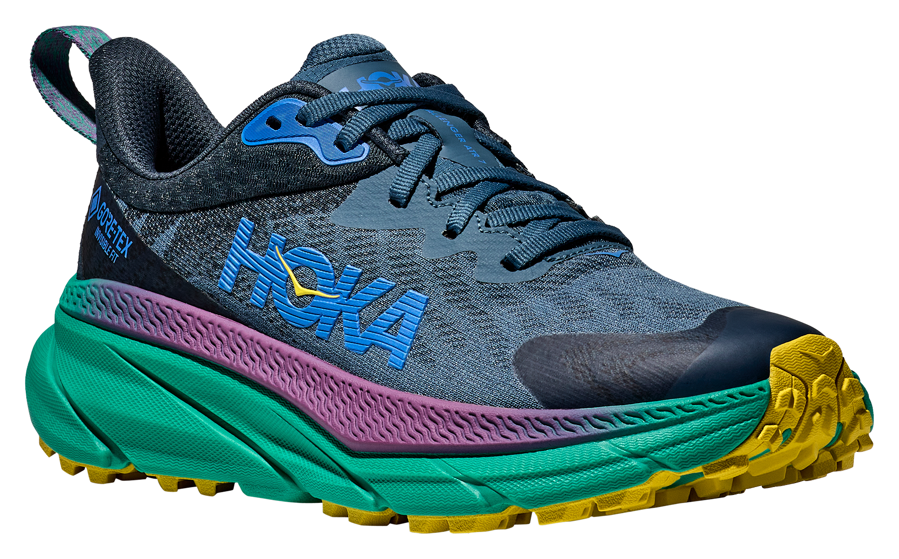 Image of Hoka Challenger 7 GTX Waterproof Trail Running Shoes for Ladies - Real Teal/Tech Green - 6.5M