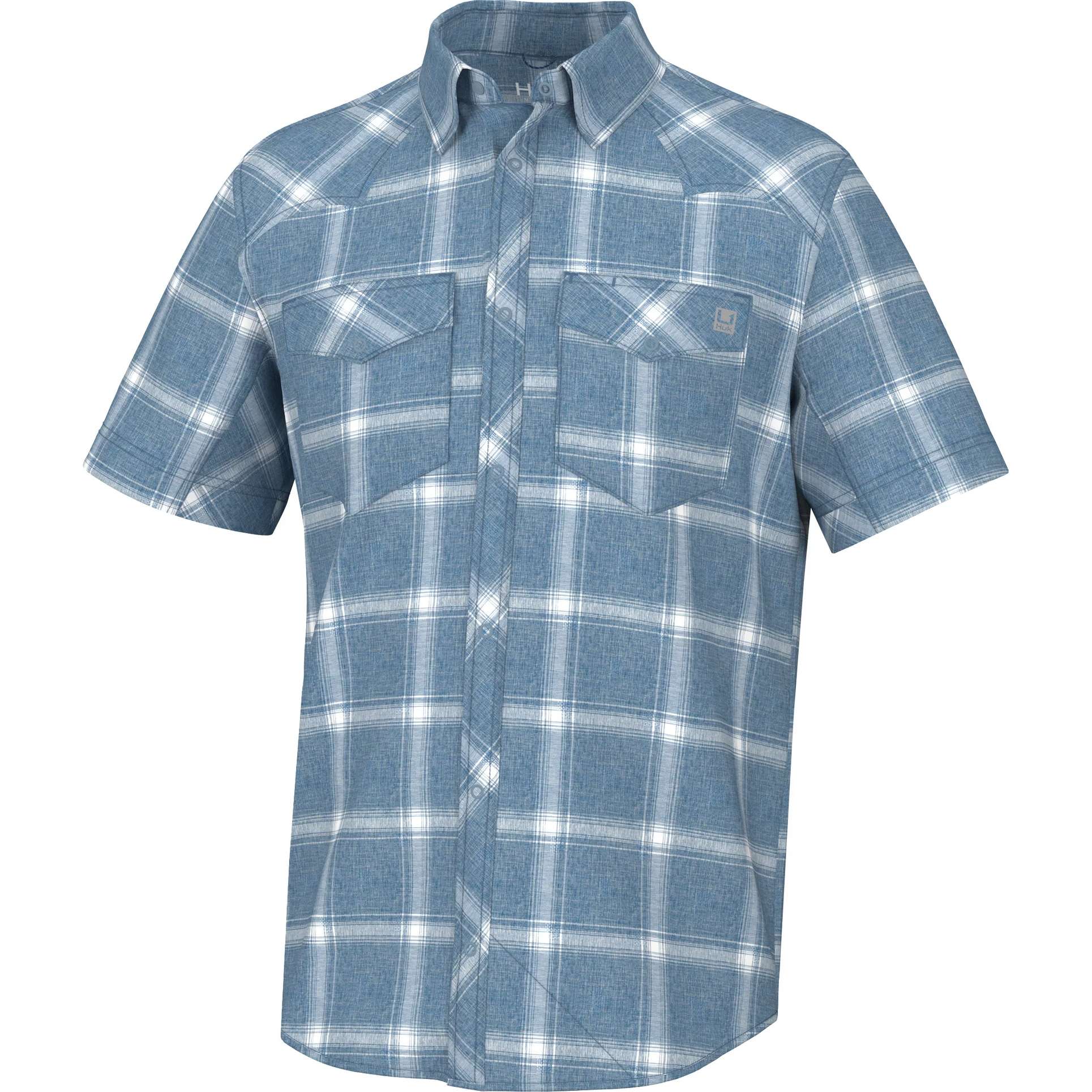 HUK Diamond Back Current Plaid Short-Sleeve Shirt for Men