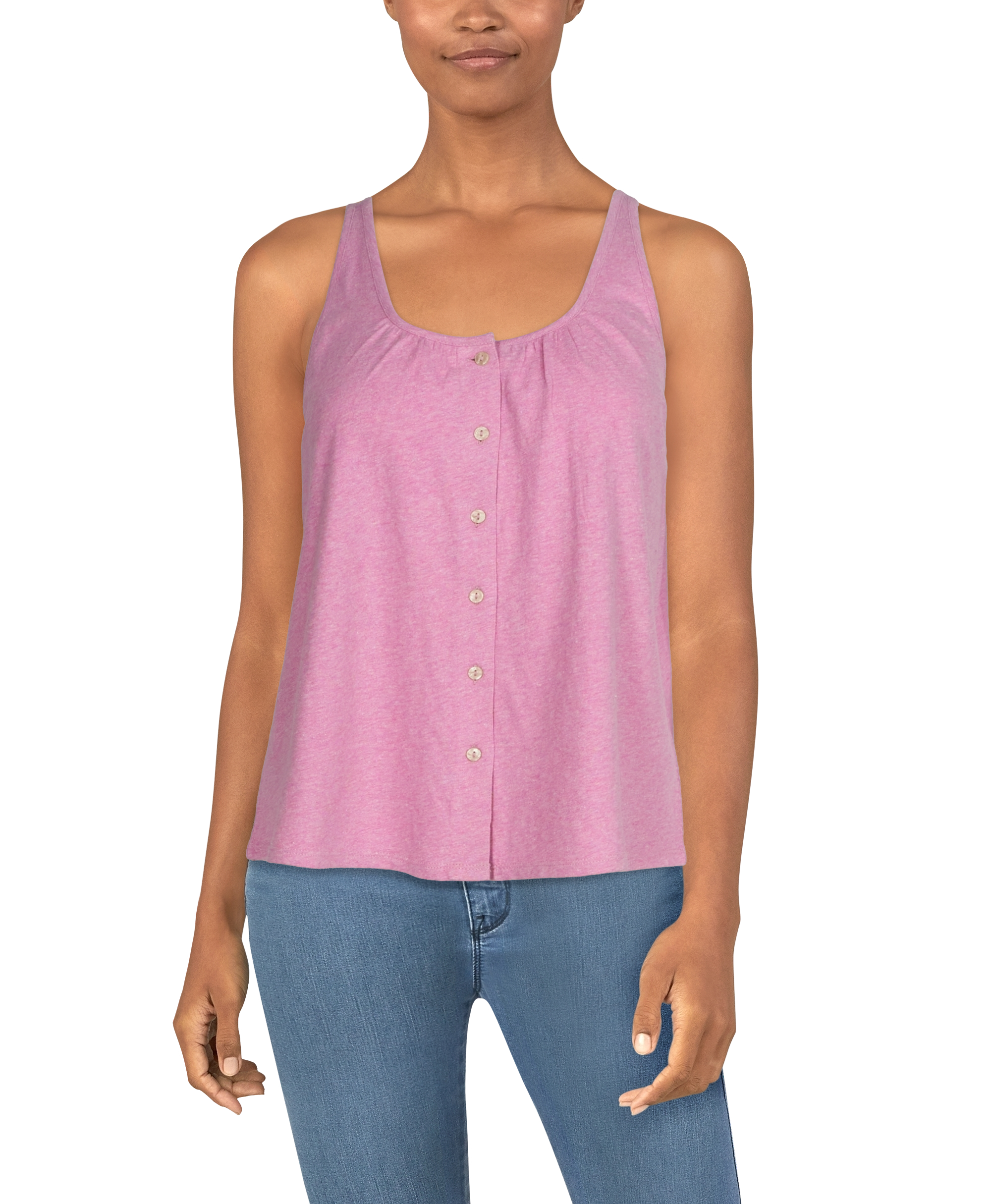 Natural Reflections Coastline Button-Down Tank Top for Ladies                                                                   