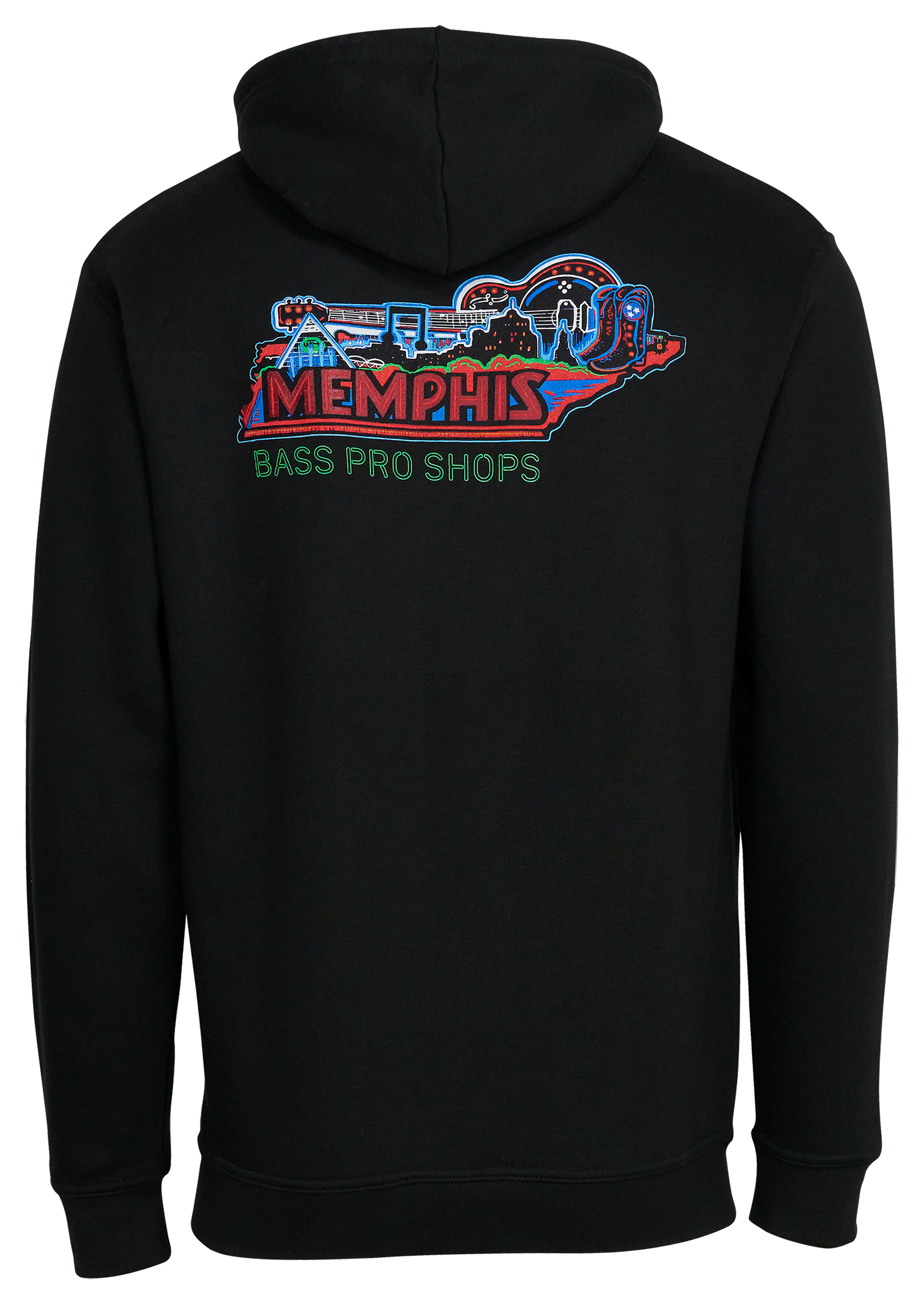 Bass Pro Shops Memphis Skyline Hoodie for Men - Black - XL
