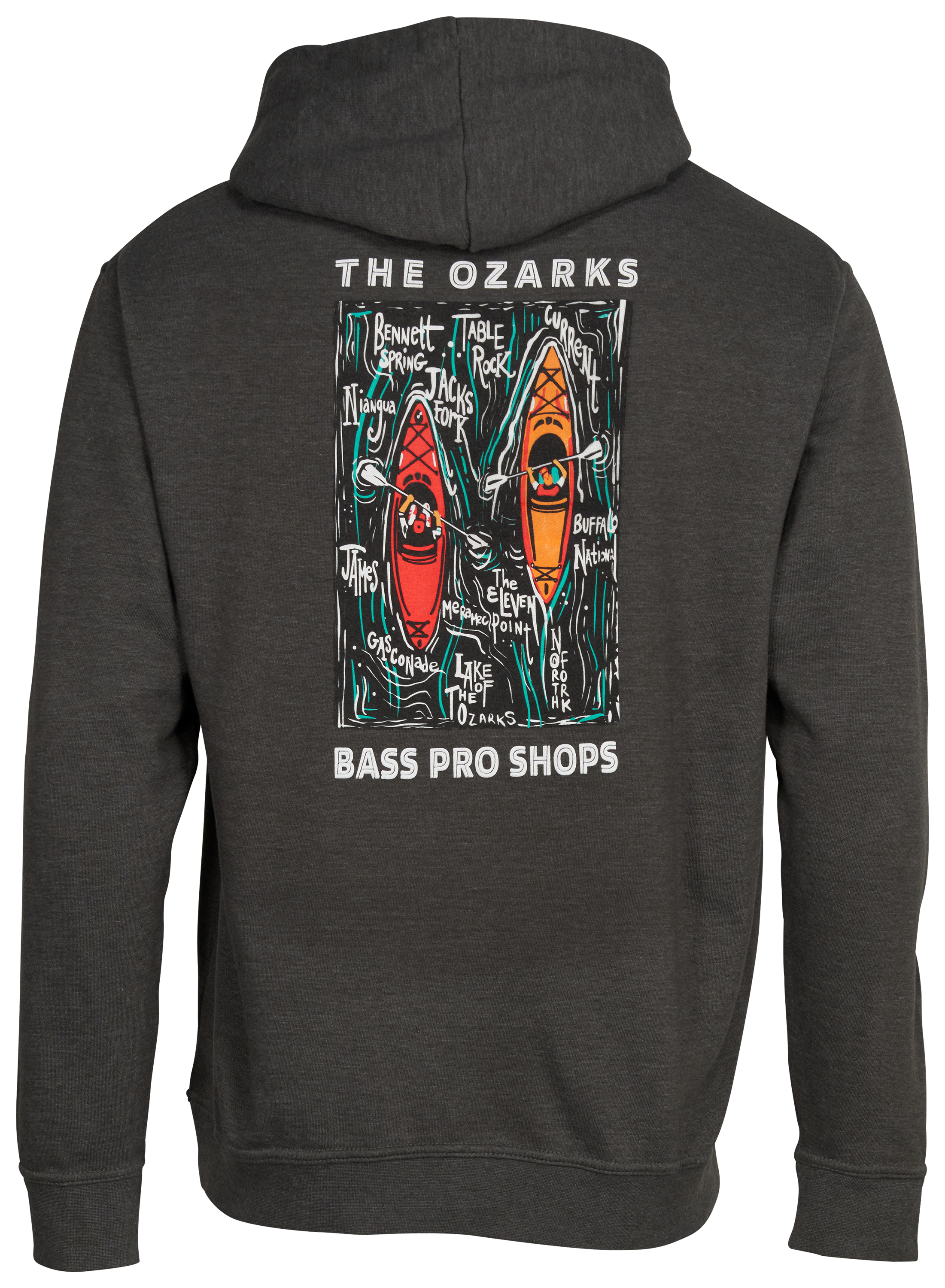 Image of Bass Pro Shops The Ozarks Hoodie for Men - Charcoal - M