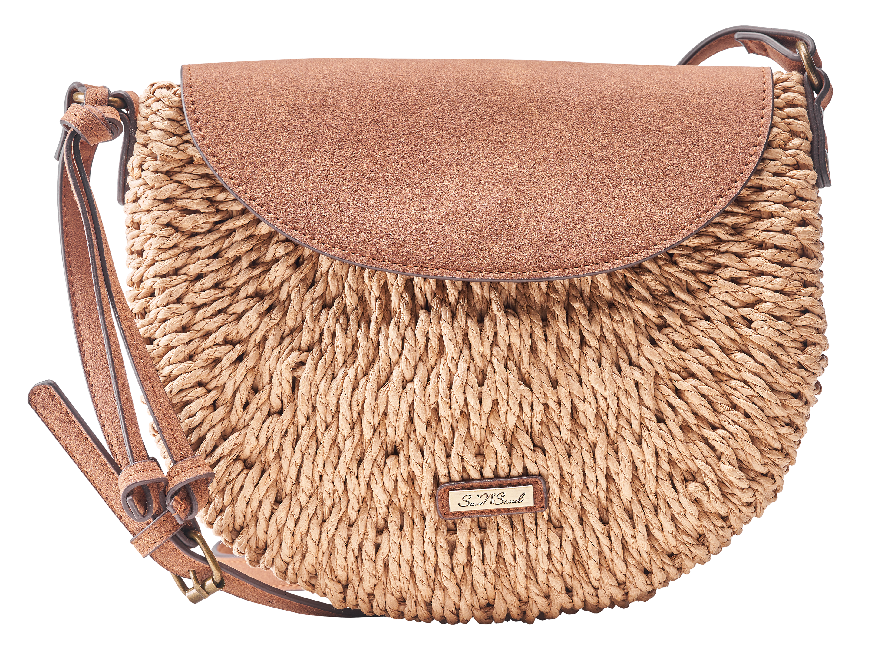 SUN 'N' SAND Flapover Paperstraw Crossbody Purse