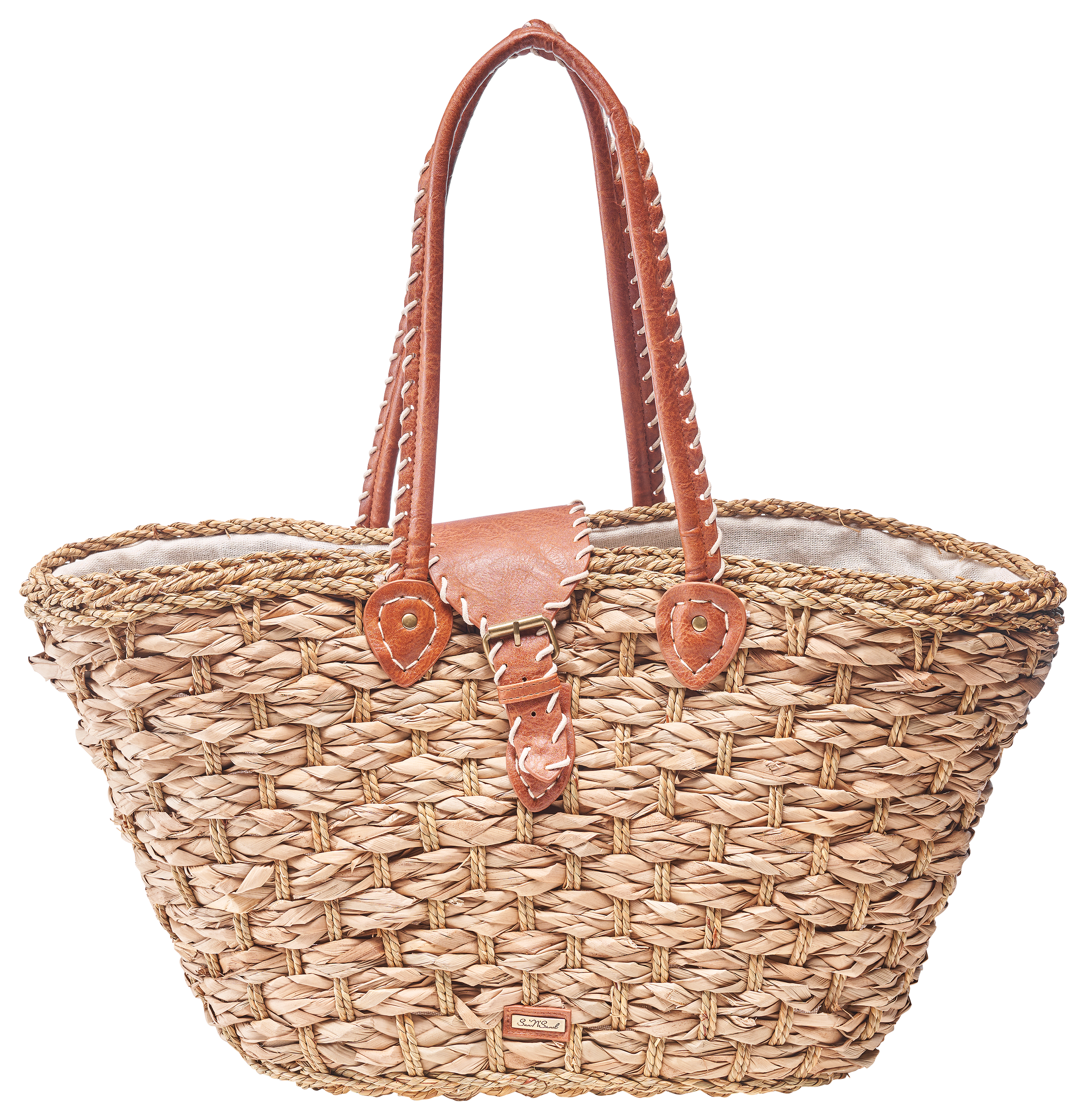 Image of Sun 'N' Sand Natural Course-Woven Seagrass Shoulder Tote with Strap