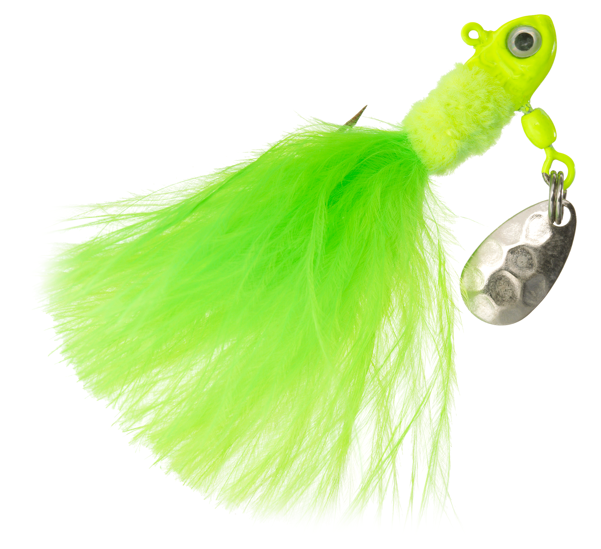 Bass Pro Shops Marabou Stump Jumper Jig 2-Pack - Chartreuse - 1/8 oz
