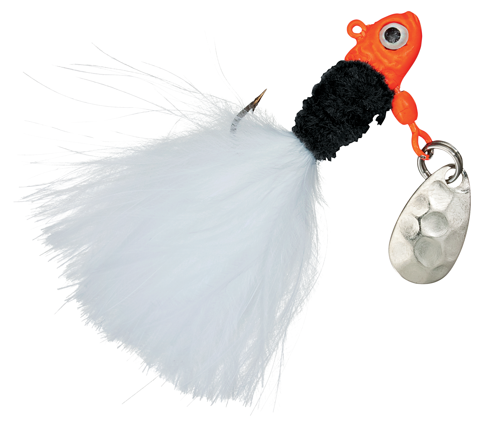 Bass Pro Shops Marabou Stump Jumper Jig 2-Pack - Fluorescent Red/Black/White - 1/8 oz