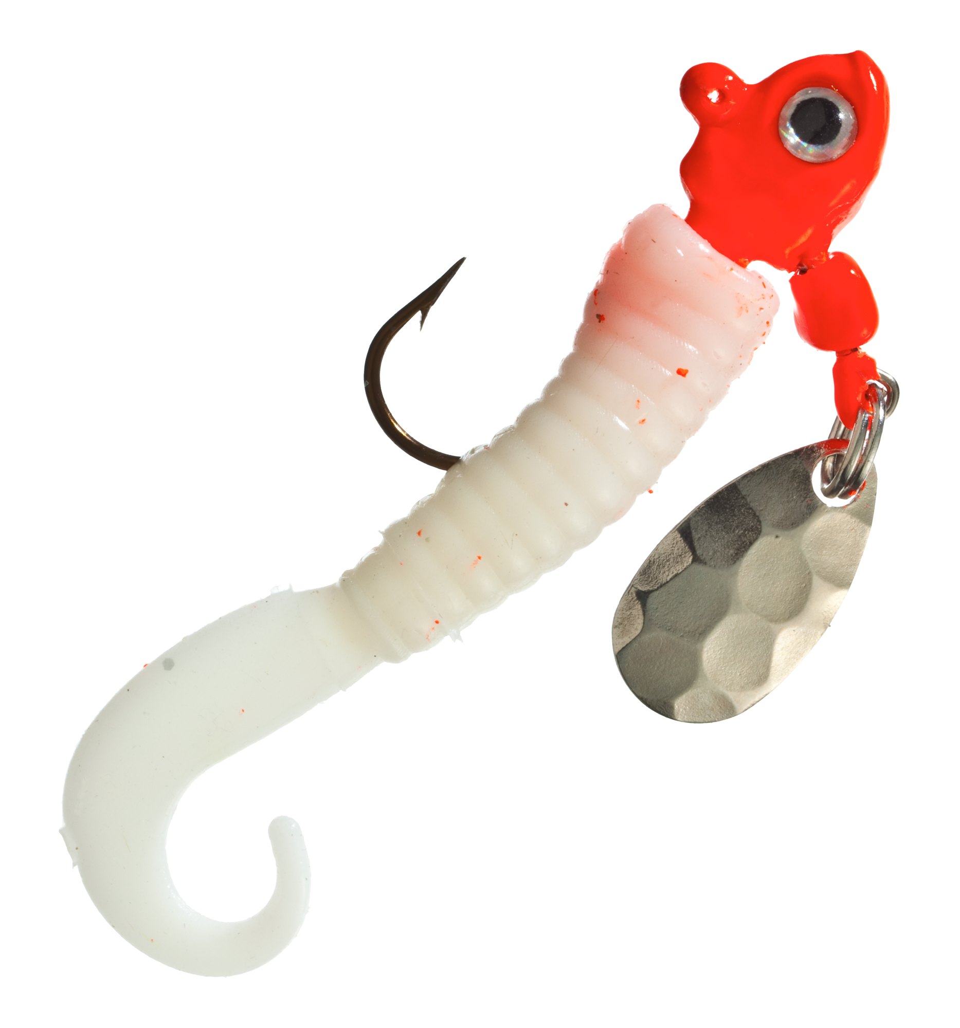 Image of Bass Pro Shops Curltail Stump Jumper Jig 2-Pack - Fluorescent Red/White - 1/16 oz.