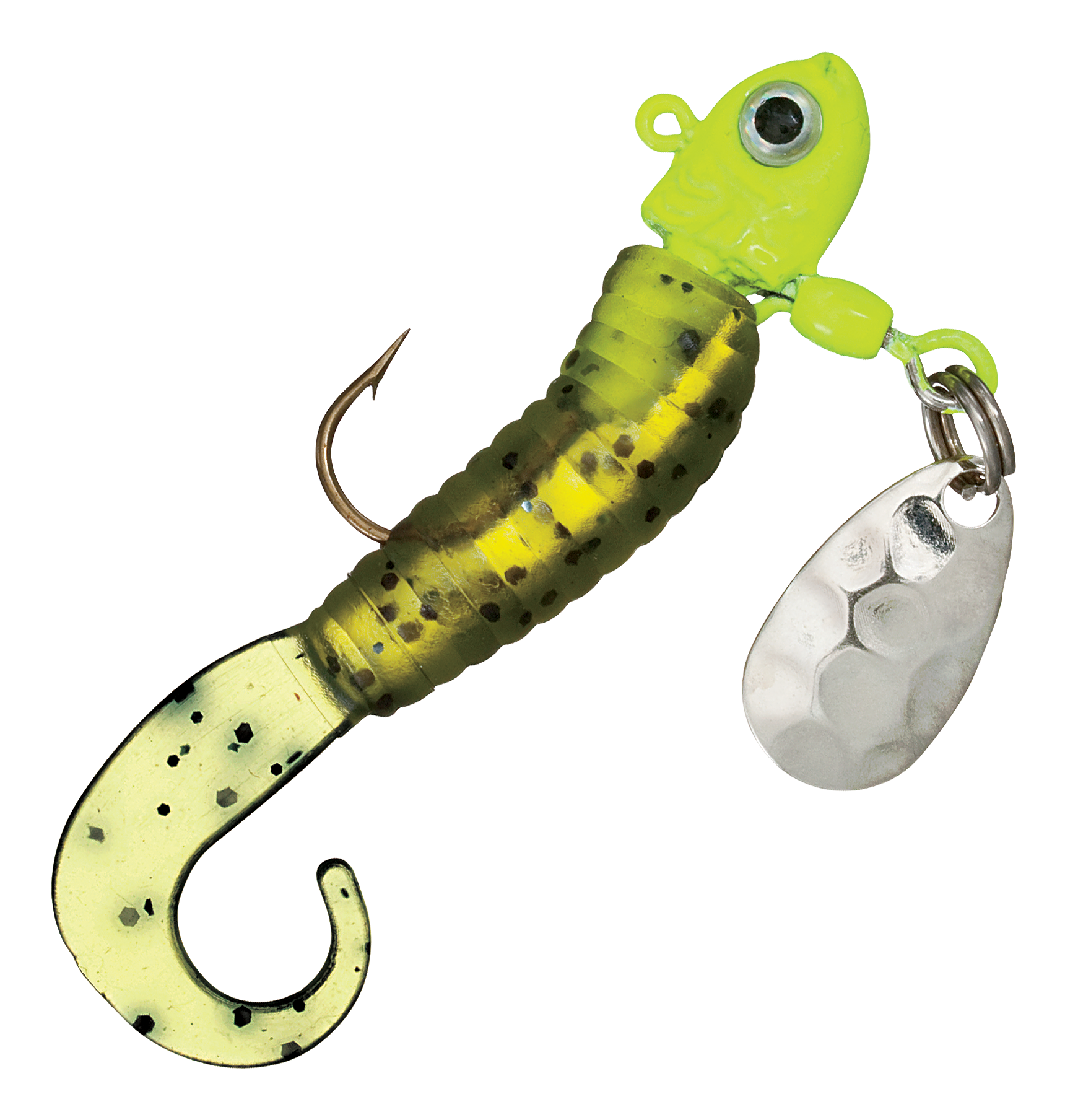 Image of Bass Pro Shops Curltail Stump Jumper Jig 2-Pack - Chartreuse/Watermelonseed - 1/16 oz.