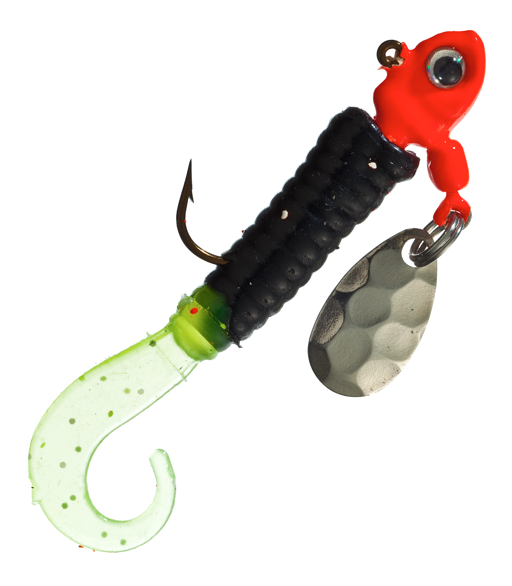 Image of Bass Pro Shops Curltail Stump Jumper Jig 2-Pack - Fluorescent Red/Chartreuse -1/8 oz.