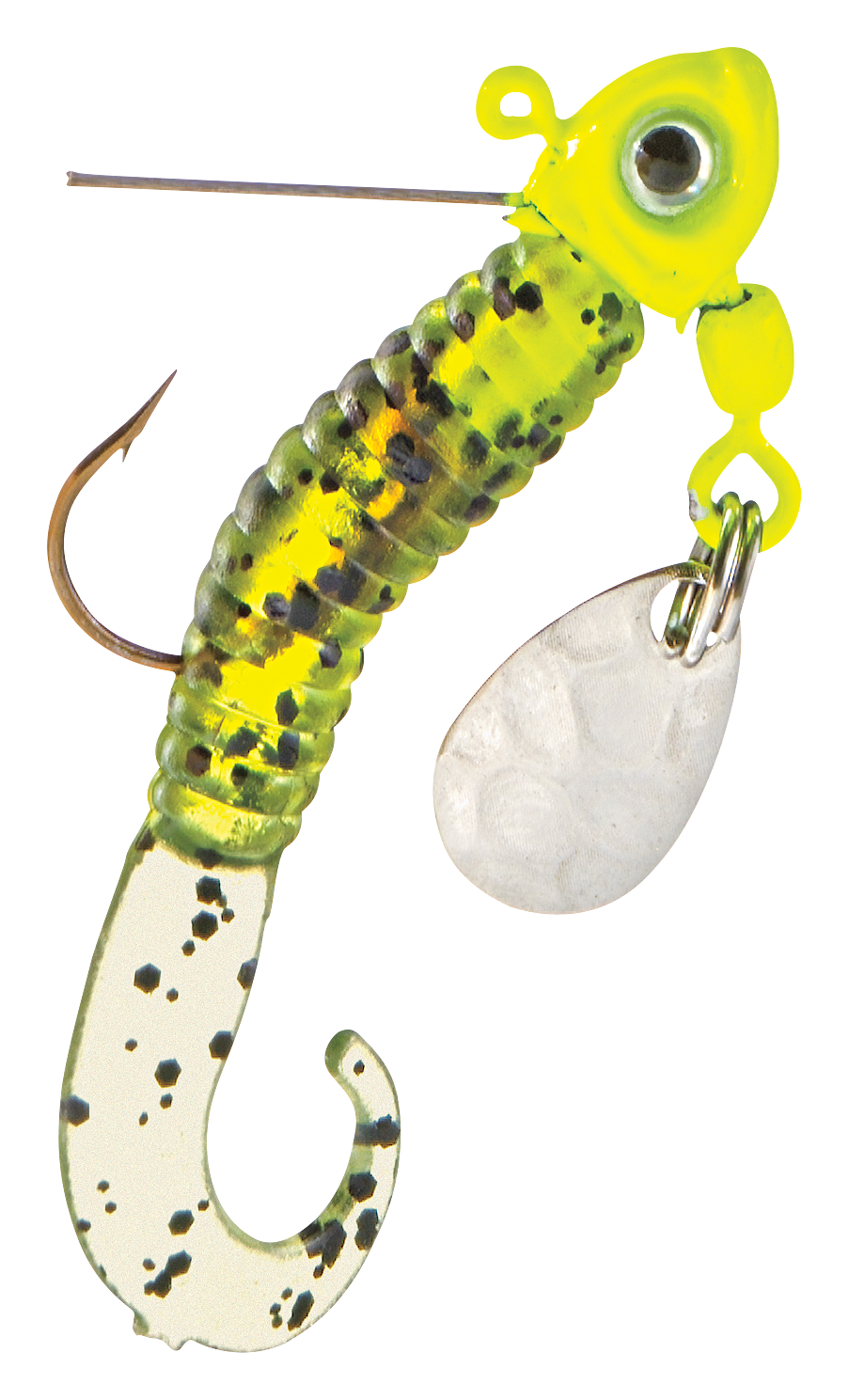 Image of Bass Pro Shops Weedless Curltail Stump Jumper Jig 2-Pack - Chartreuse/Watermelonseed - 1/16 oz.