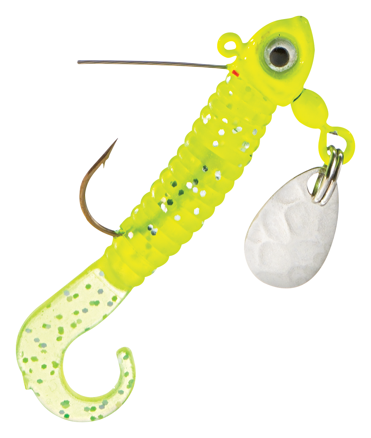 Image of Bass Pro Shops Weedless Curltail Stump Jumper Jig 2-Pack - Chartreuse - 1/8 oz.