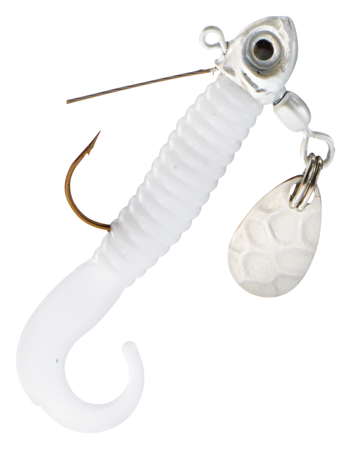 Image of Bass Pro Shops Weedless Curltail Stump Jumper Jig 2-Pack - White - 1/16 oz.