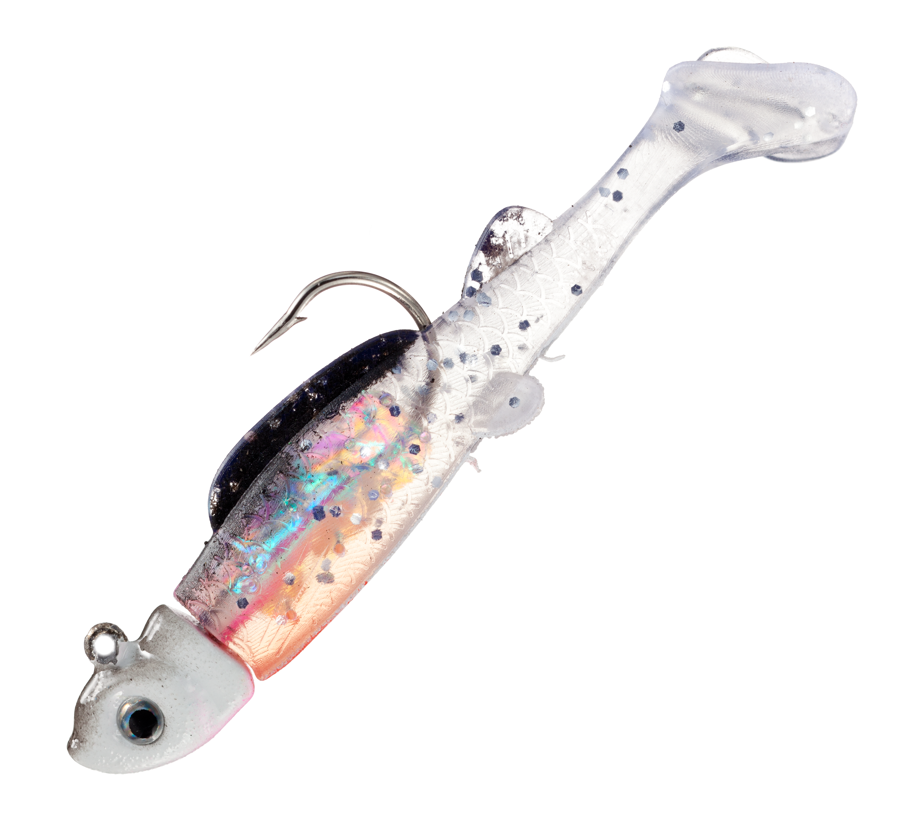 Bass Pro Shops Crappie Maxx Paddle Tail Minnow Jig 2-Pack - Silver Shiner - 3-1/2