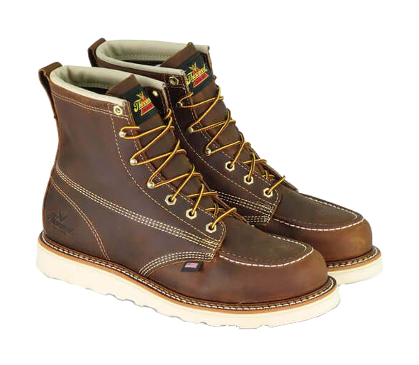 Image of Thorogood American Heritage Trail Crazyhorse Moc Toe Steel Toe MAXWear Wedge Work Boots for Men - Crazyhorse - 10.5M