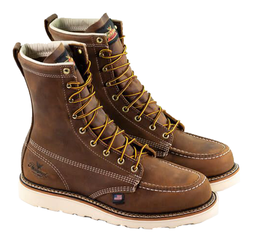 Image of "Thorogood American Heritage 8"" Moc Toe MAXWear Wedge Work Boots for Men - Crazyhorse - 14M"