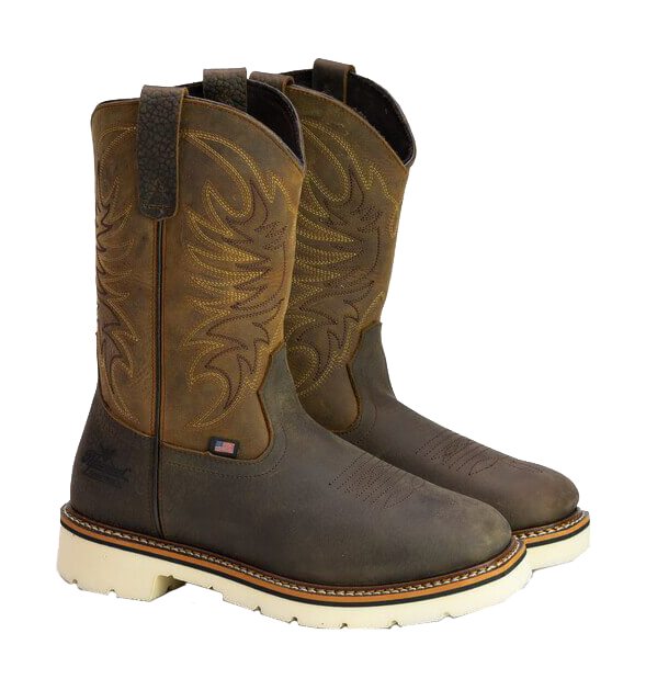 Image of Thorogood American Heritage Square Toe Wellington Work Boots for Men - Crazyhorse - 14M