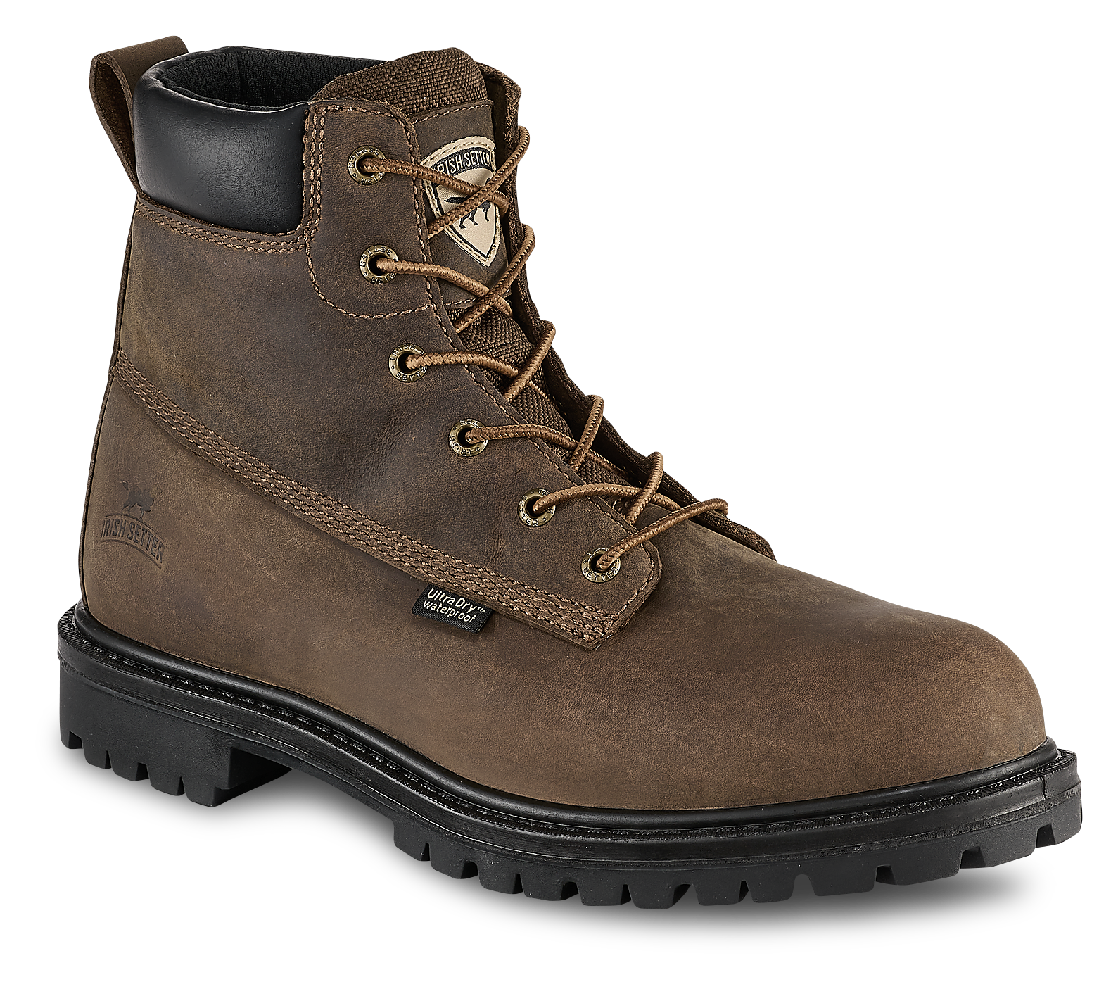 Image of Irish Setter Hopkins Waterproof Aluminum Toe Work Boots for Men - Brown - 7M