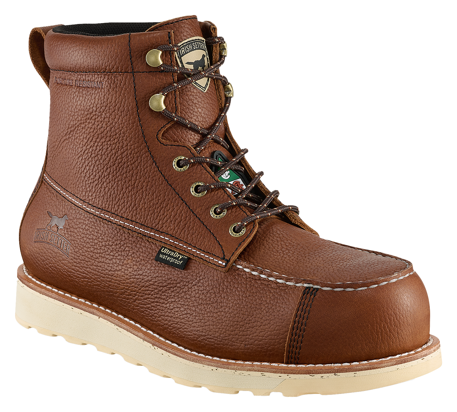 Irish Setter Wingshooter ST Waterproof CSA Composite Toe Wedge Work Boots for Men - Amber - 9.5M