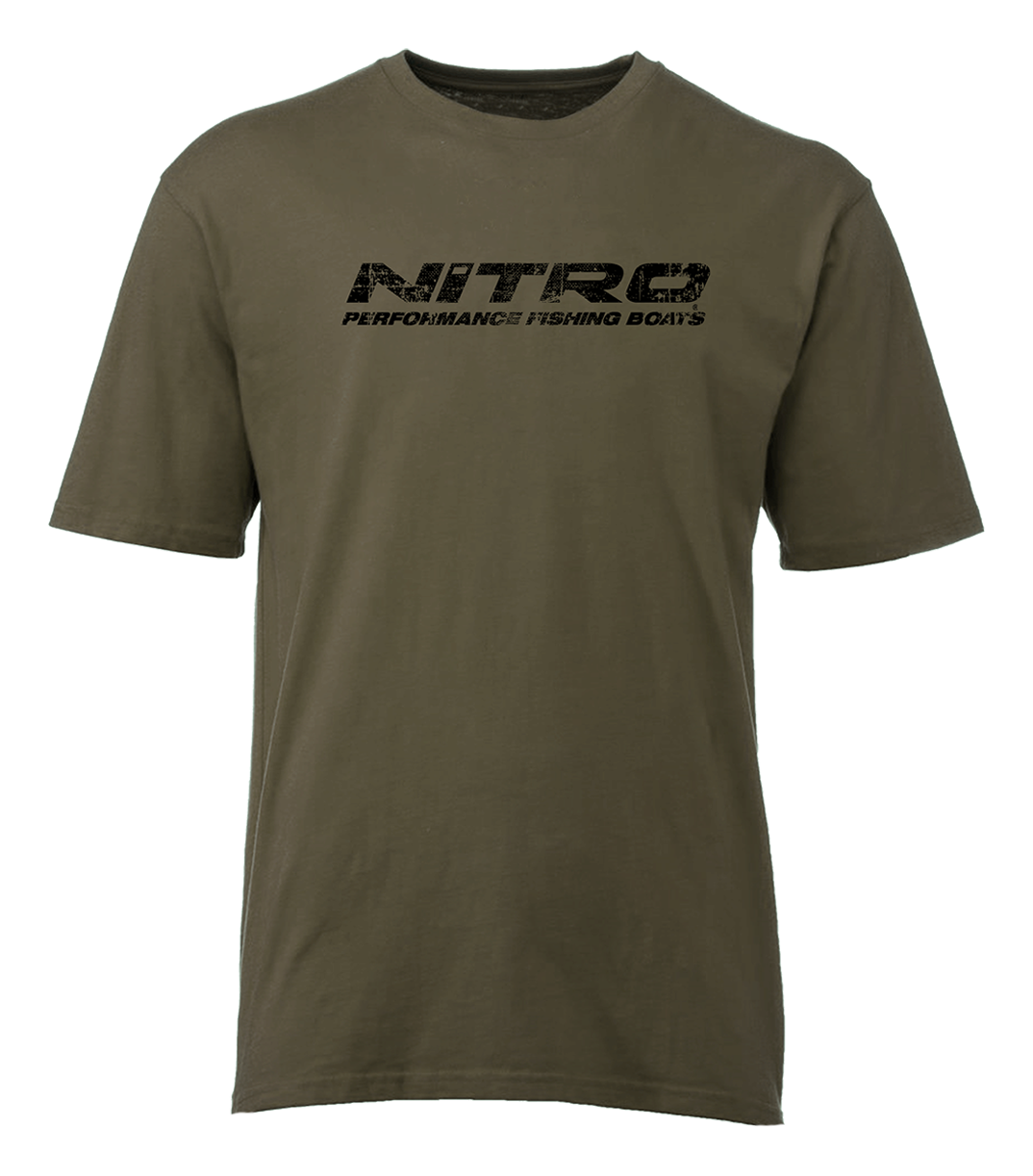 Image of NITRO Distressed Graphic Short-Sleeve T-Shirt for Men - Olive Heather - L