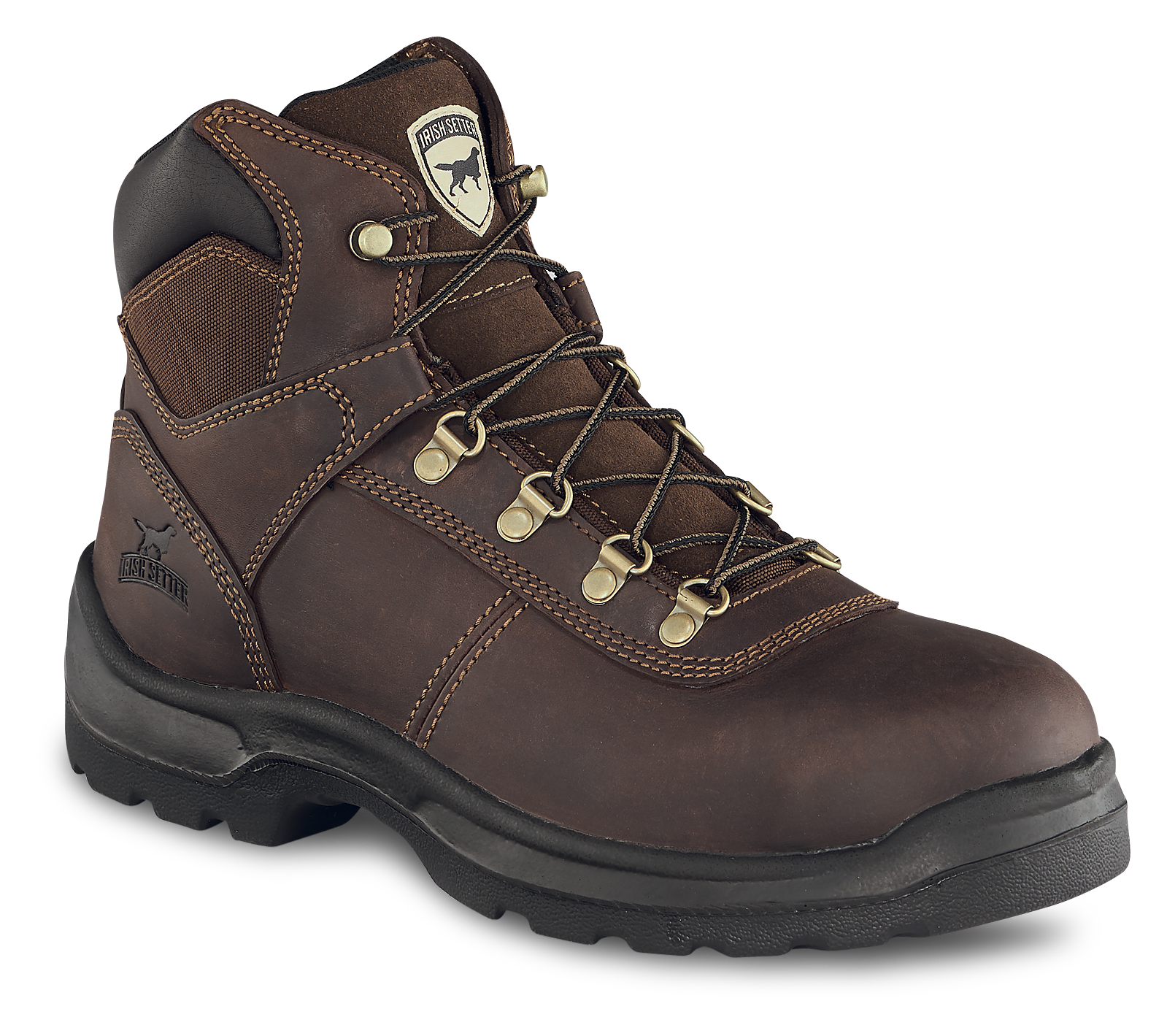 Image of Irish Setter Ely Steel Toe Work Boots for Men - Brown - 7.5M