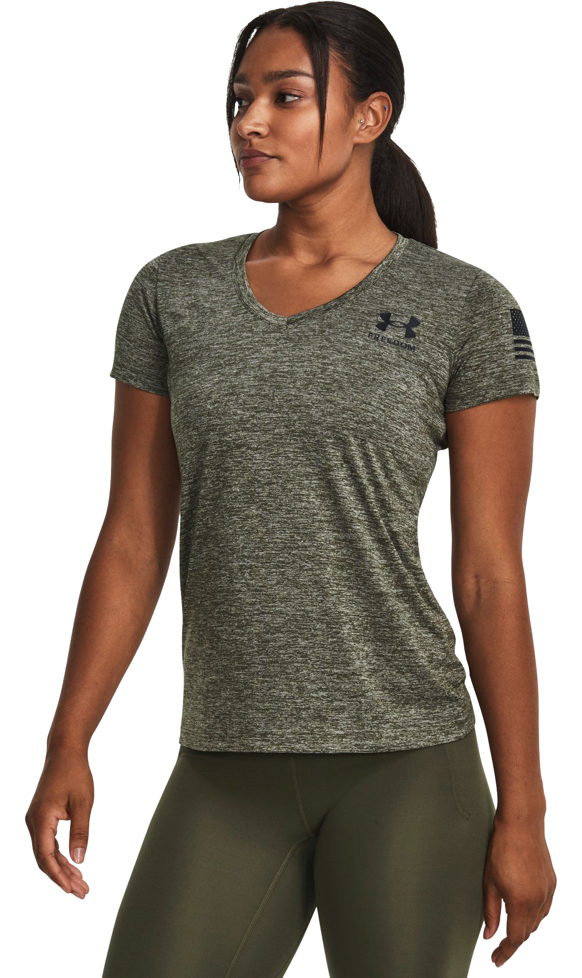  Under Armour Womens Freedom Tech Short Sleeve V-Neck T