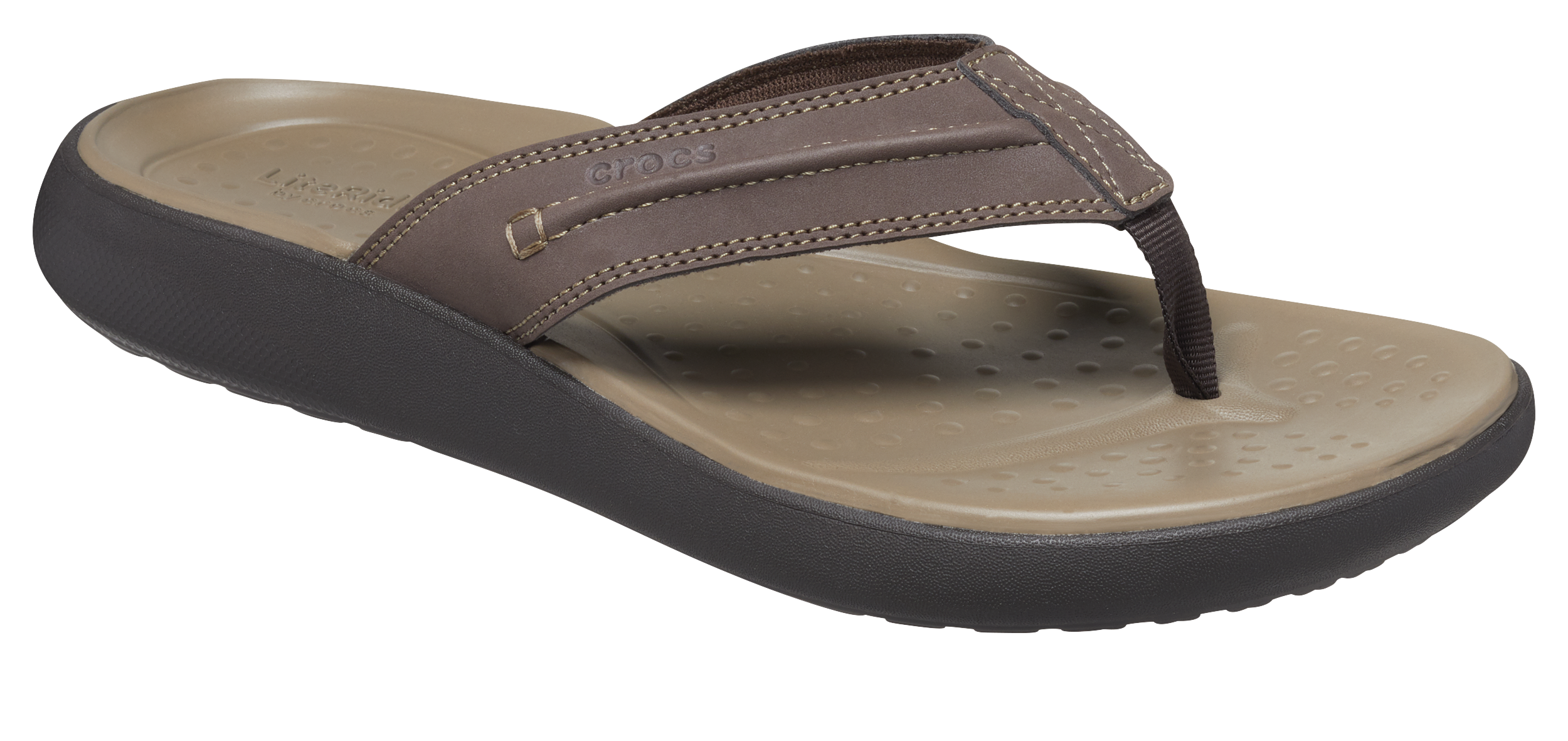 Image of Crocs Yukon Vista II LiteRide Flip Sandals for Men - Espresso - 9M