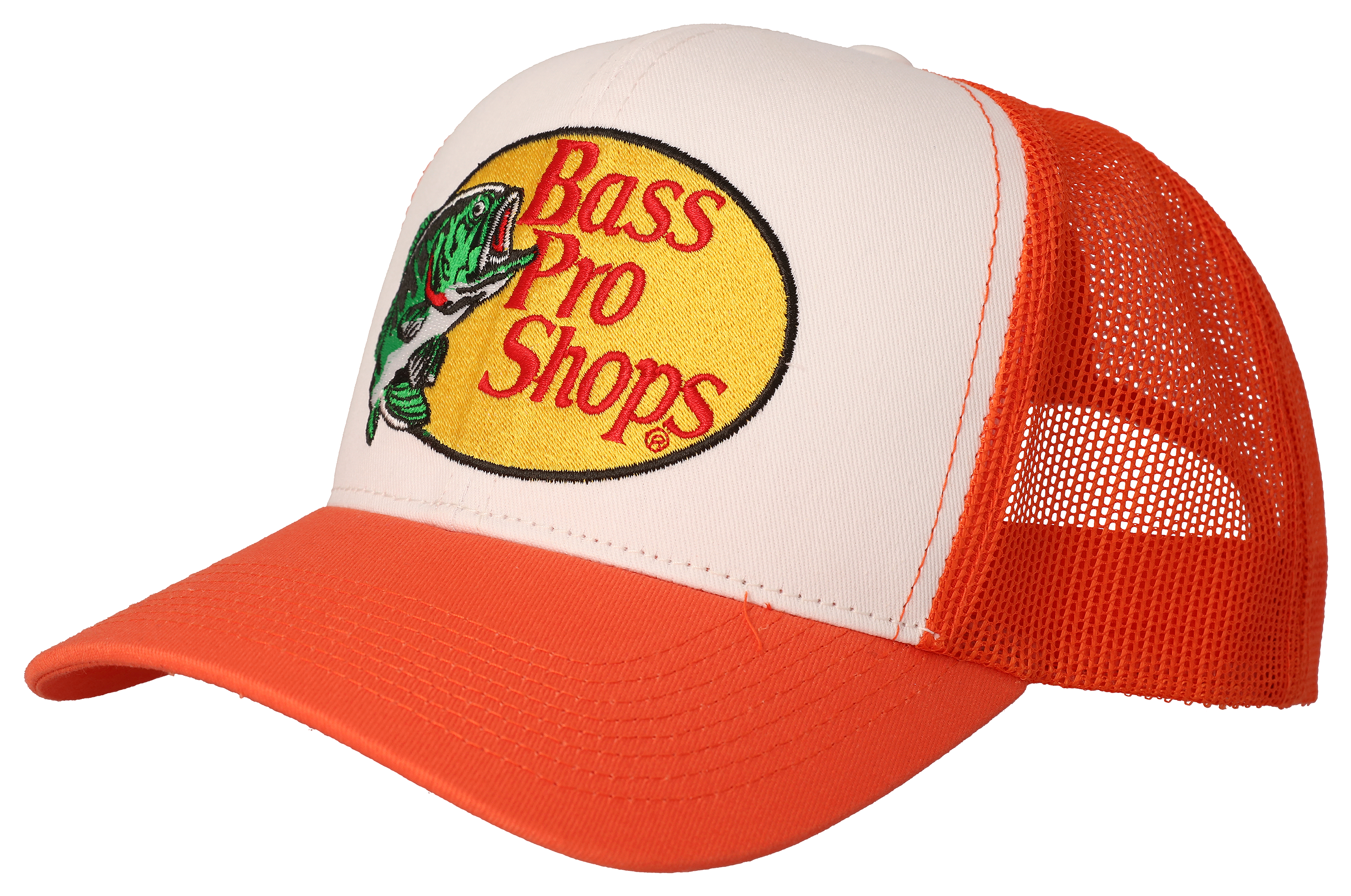 Vintage Bass Pro Shops Hat Beige Cap SnapBack Trucker Fishing Fish