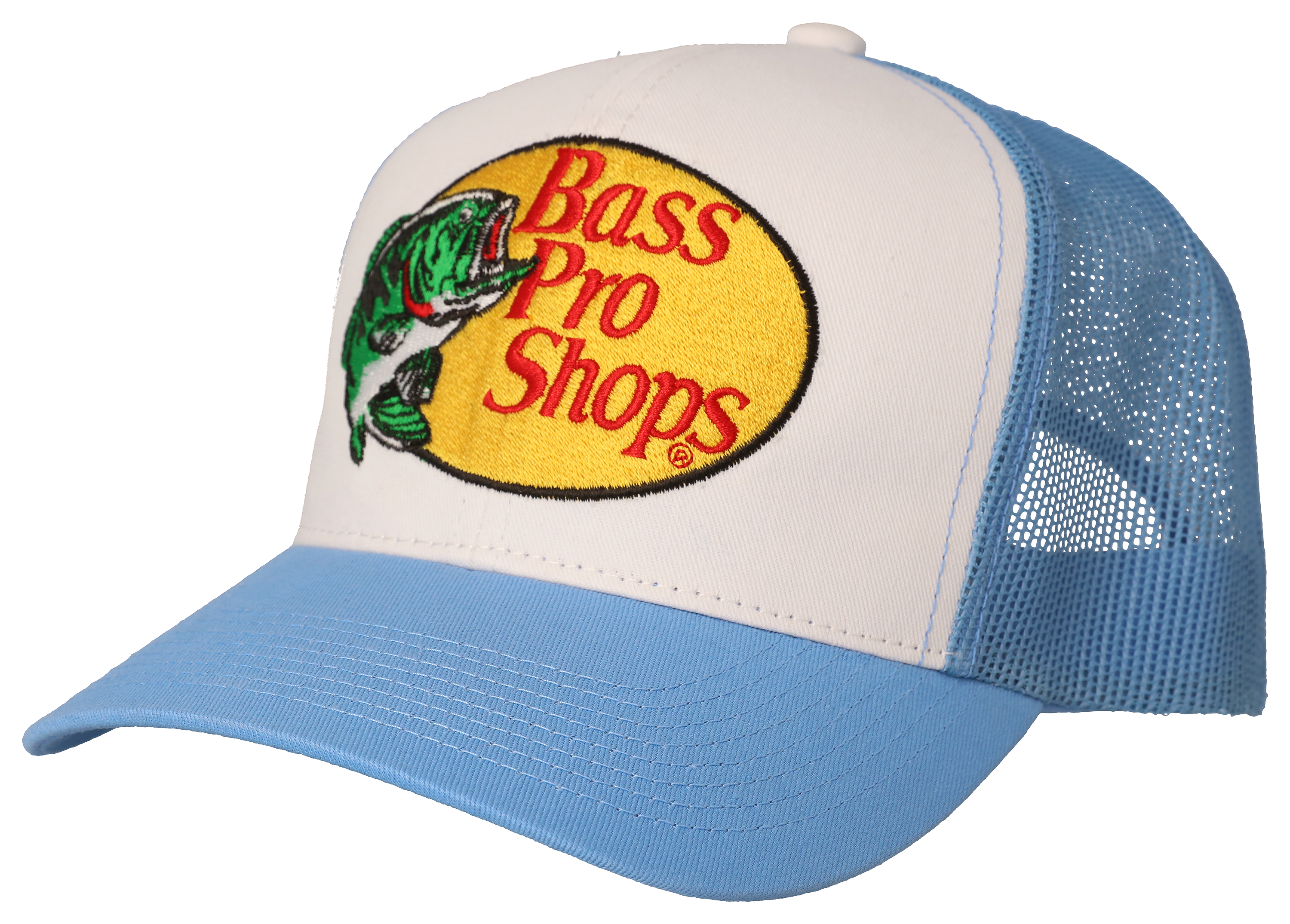 Image of Bass Pro Shops Embroidered Logo Mesh-Back Cap - Light Blue