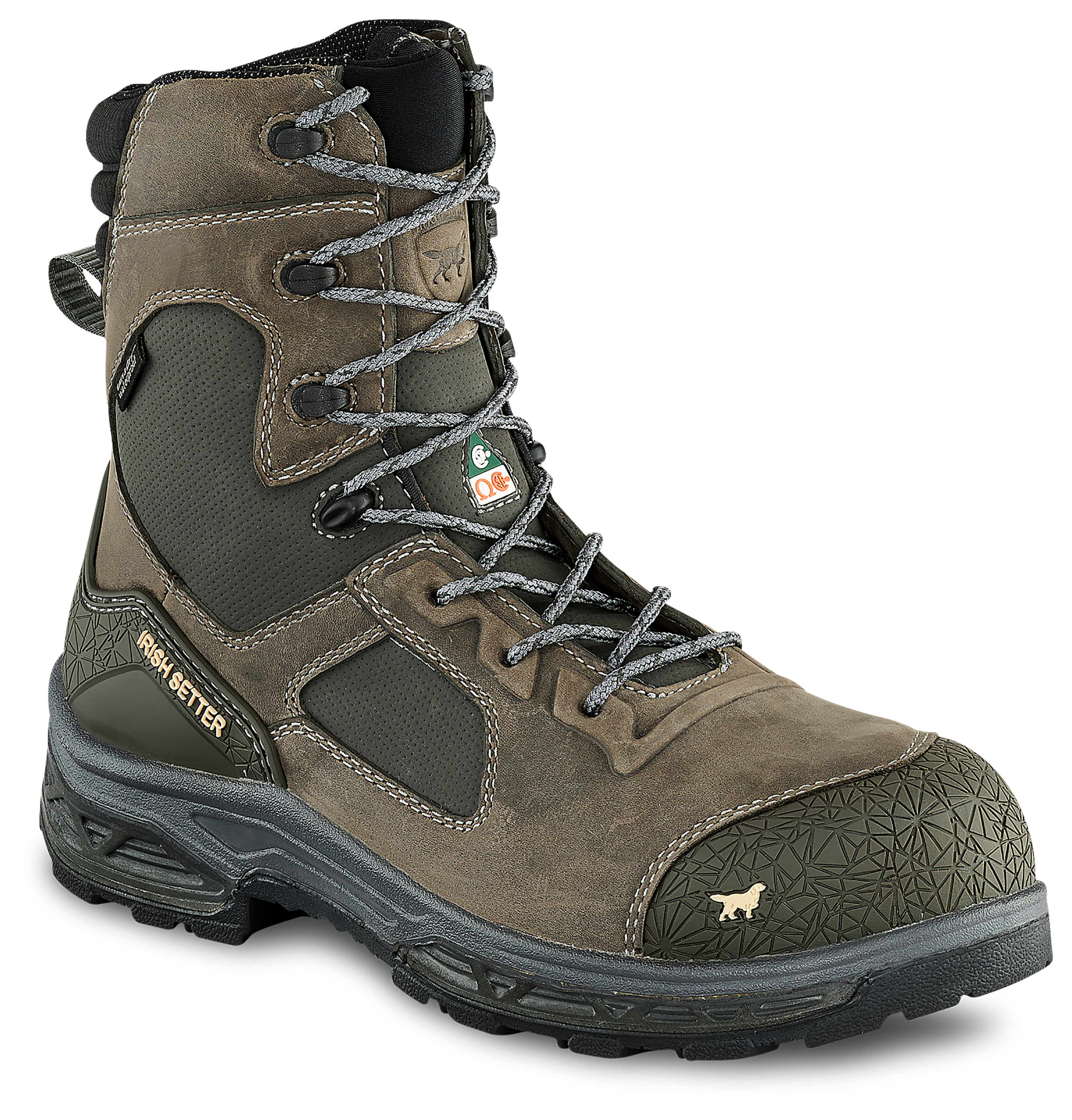 Image of "Irish Setter Kasota 8"" Waterproof CSA Composite Toe Work Boots for Men - Mud - 8M"