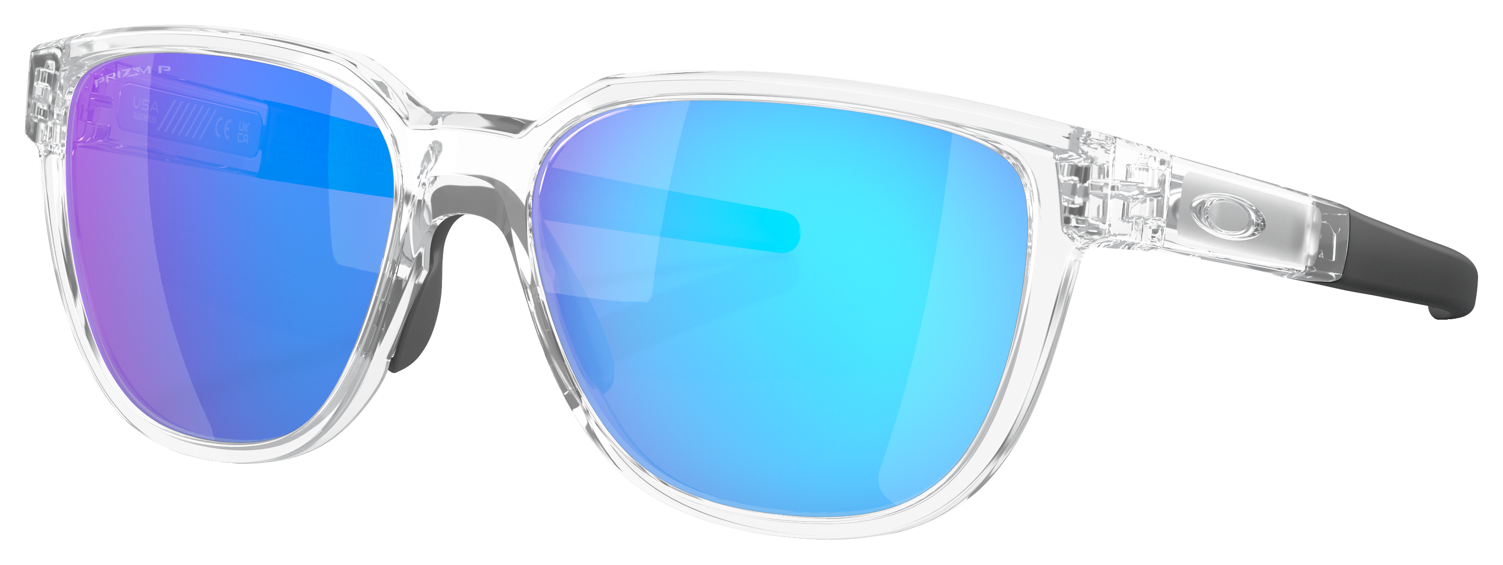 Image of Oakley Actuator OO9250 Prizm Grey Polarized Sunglasses - Polished Clear/Prizm Sapphire