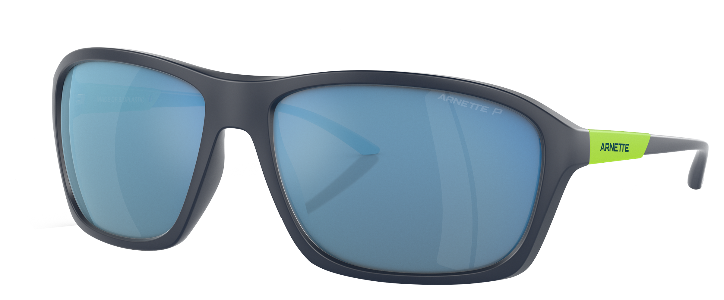 Image of Arnette Nitewish AN4329 Polarized Sunglasses - Matte Blue/Dark Gray Water Mirror - XX-Large