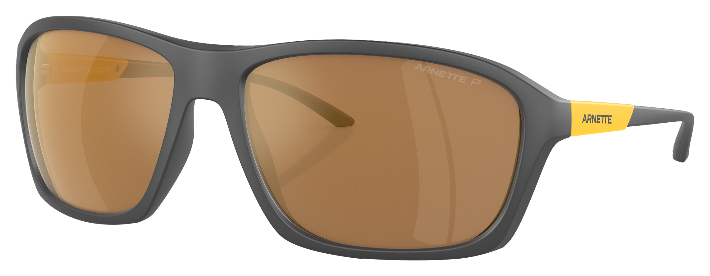 Image of Arnette Nitewish AN4329 Polarized Sunglasses - Matte Gray/Brown/Gold Mirror - XX-Large