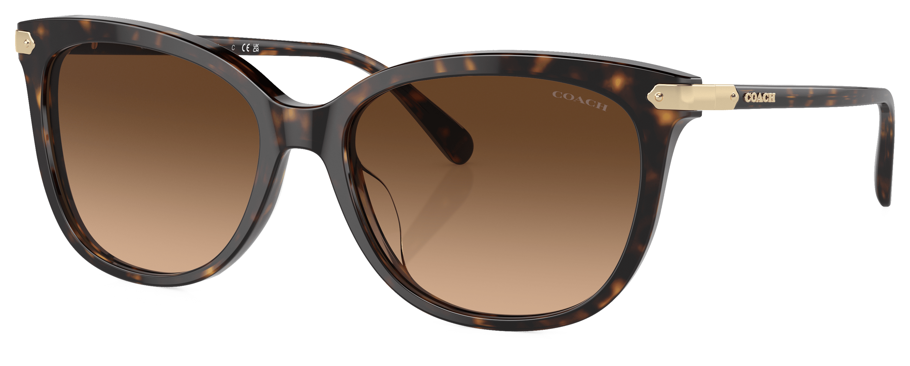 Image of Coach HC8378U Sunglasses for Ladies - Dark Tortoise/Brown Gradient - XX-Large